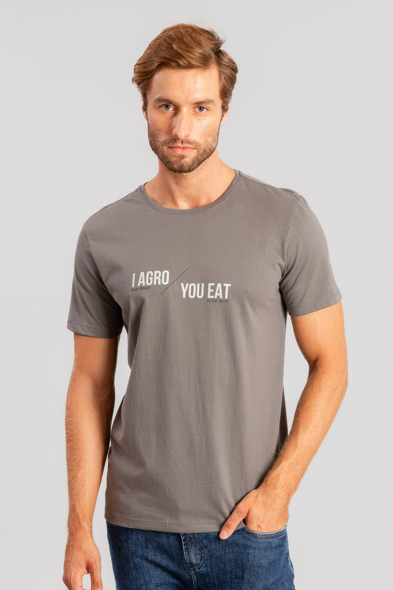 Camiseta Estampada I Agro You Eat S25 - Chumbo
