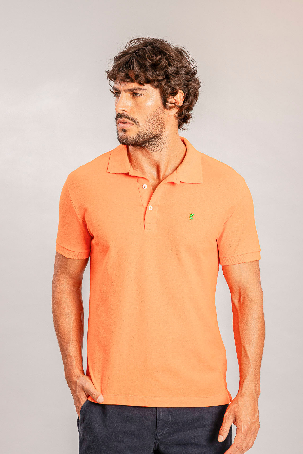 Camisa Polo Básica Piquet S25 - Laranja