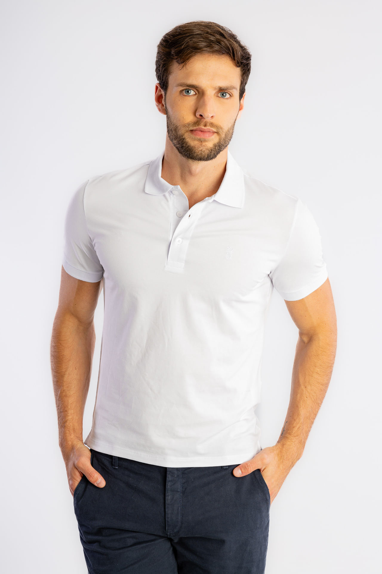 Camisa Polo Pima Peruana W24  - Branco