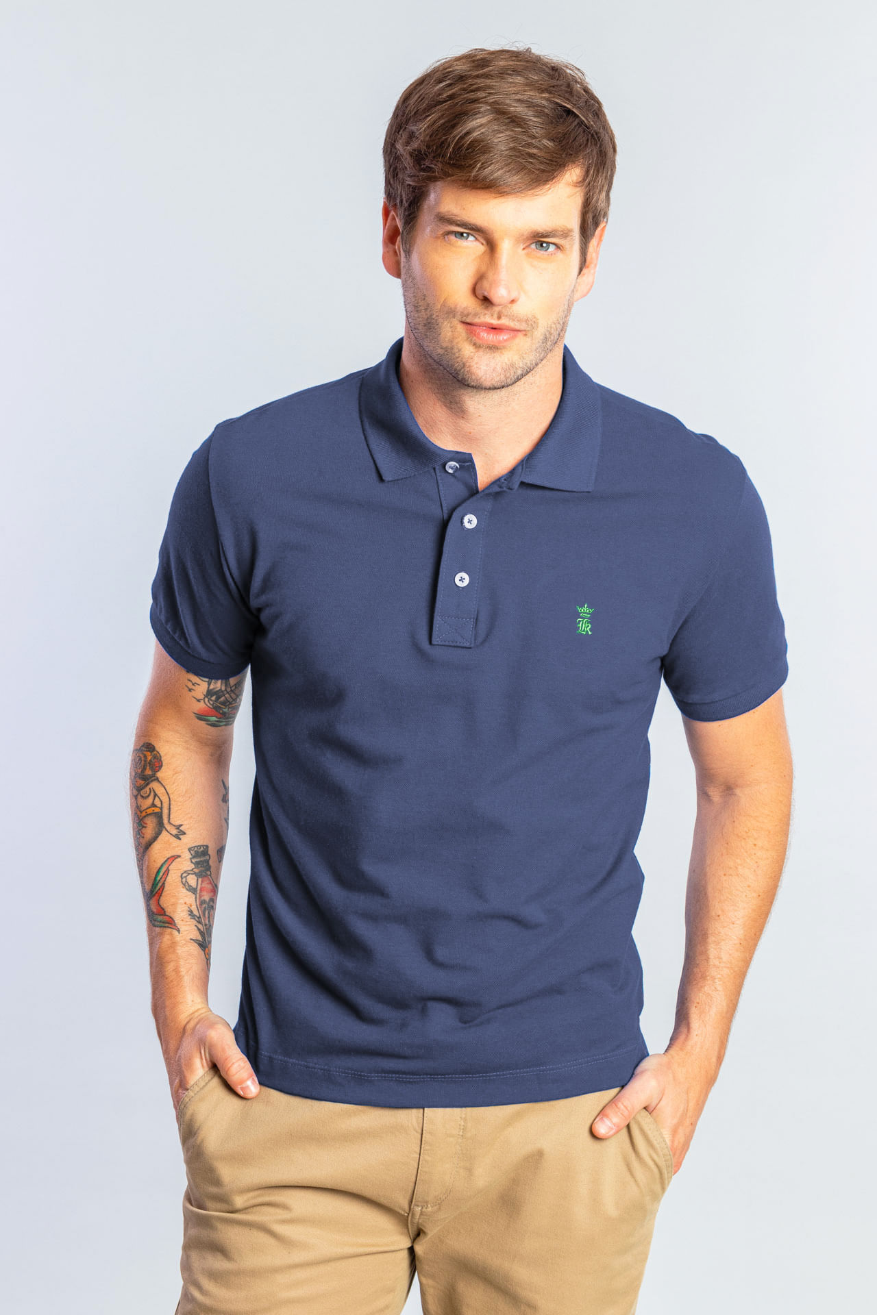 Camisa Polo Básica Piquet S25 - Azul