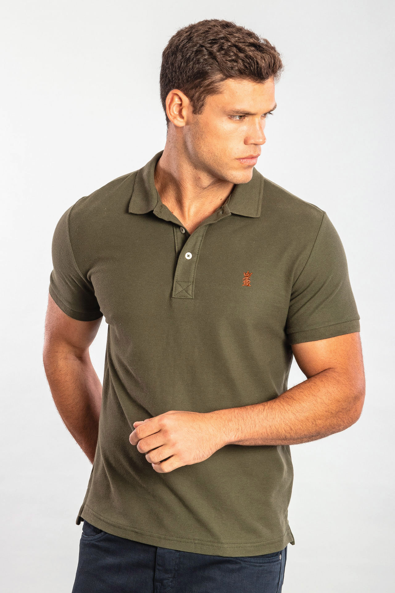 Camisa Polo Básica Piquet S25 - Verde Musgo