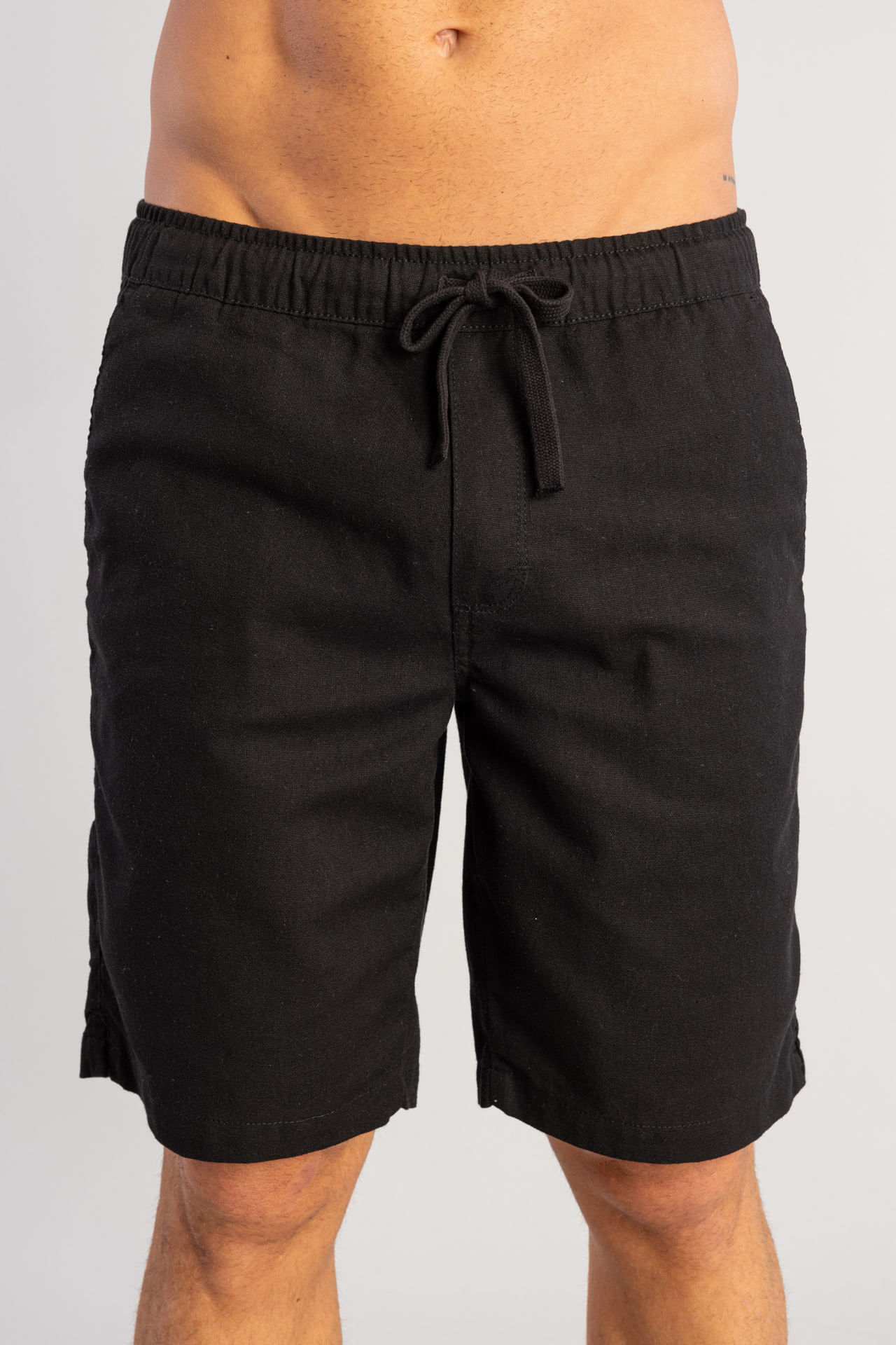 Bermuda Elástico Linho W25 - Preto