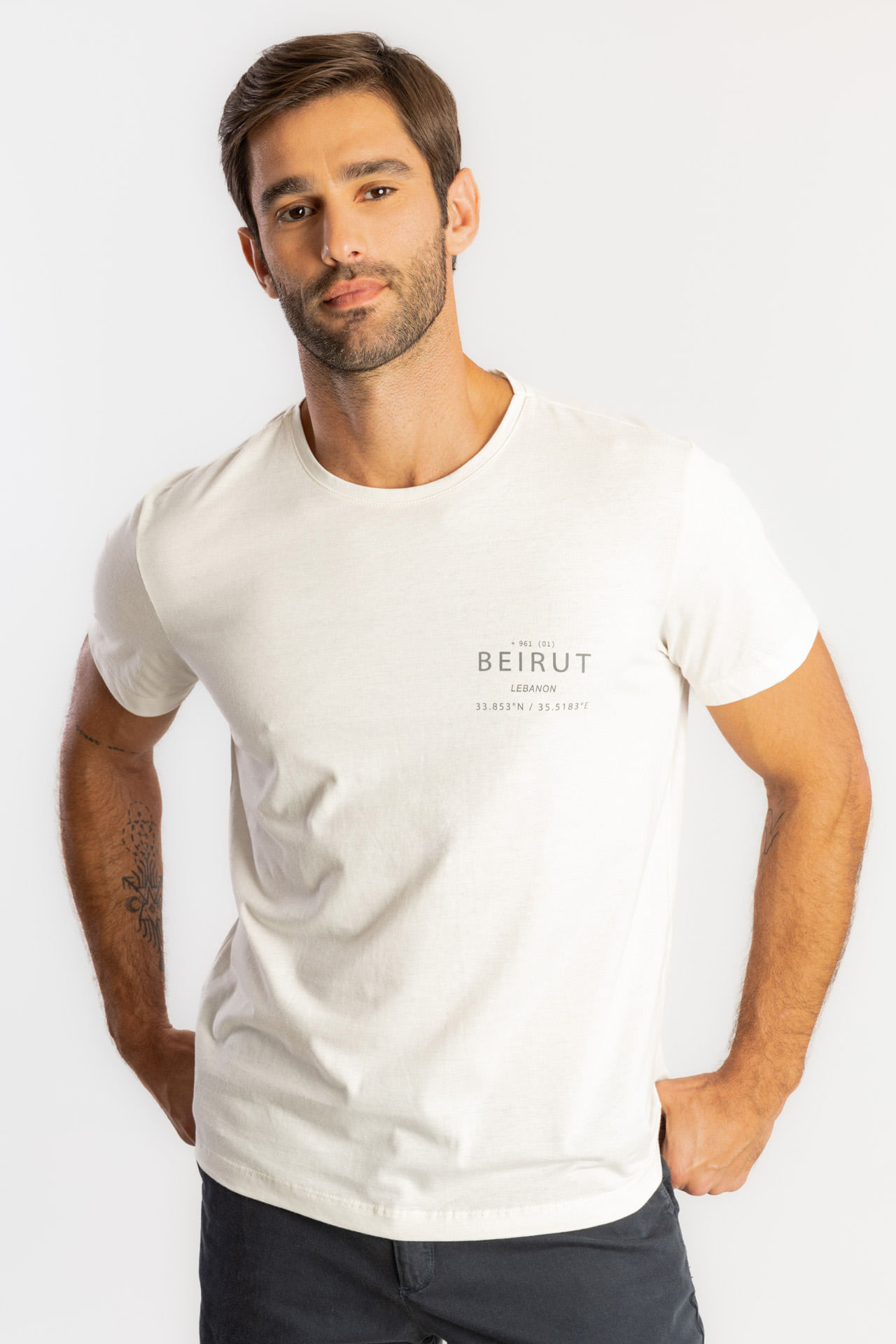 Camiseta Beirut Lebanon Code W25 - Off White
