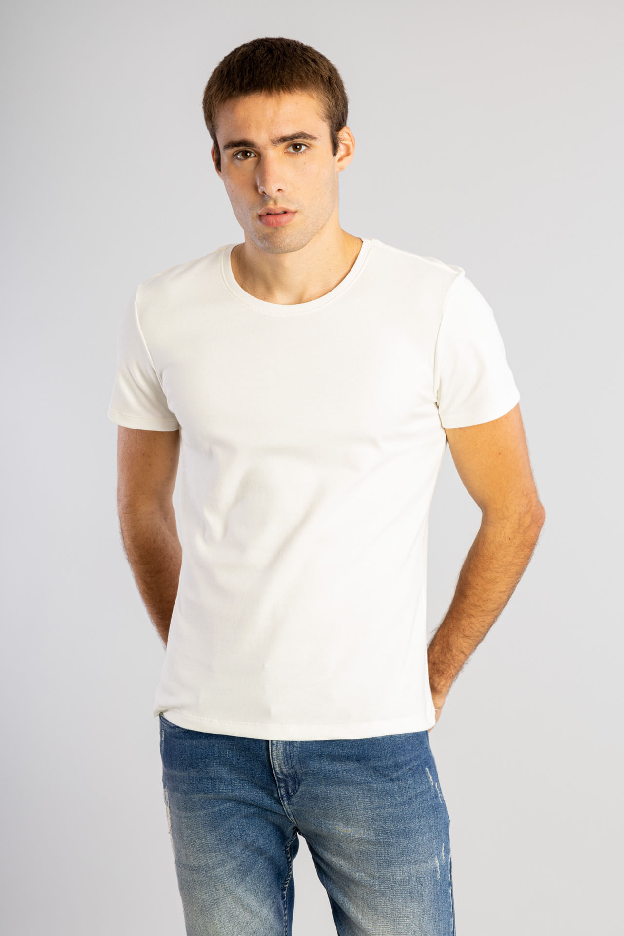 Camiseta Algodão Egípcio Gola Careca W25 - Off White