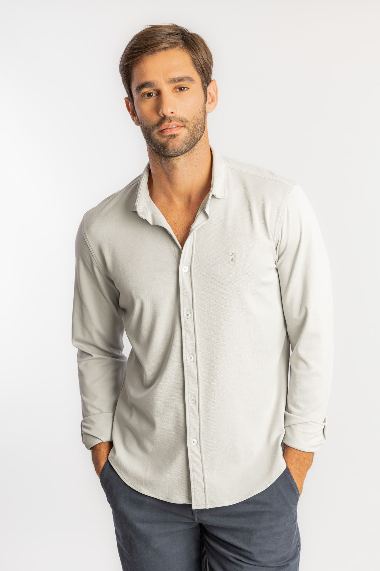 Camisa Power Maquinetada W25 - Cinza