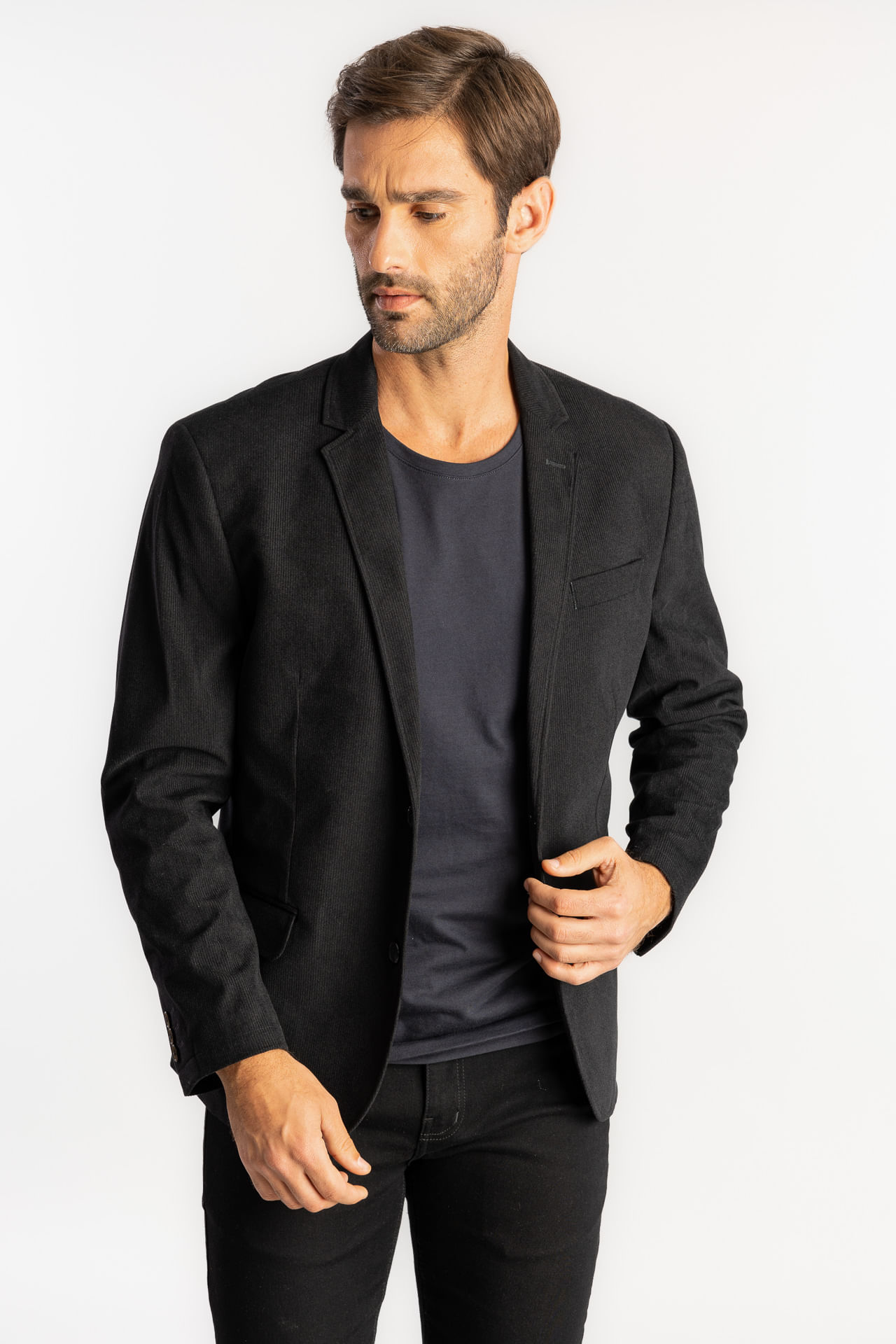 Blazer Veludo Cotelê W25 - Preto