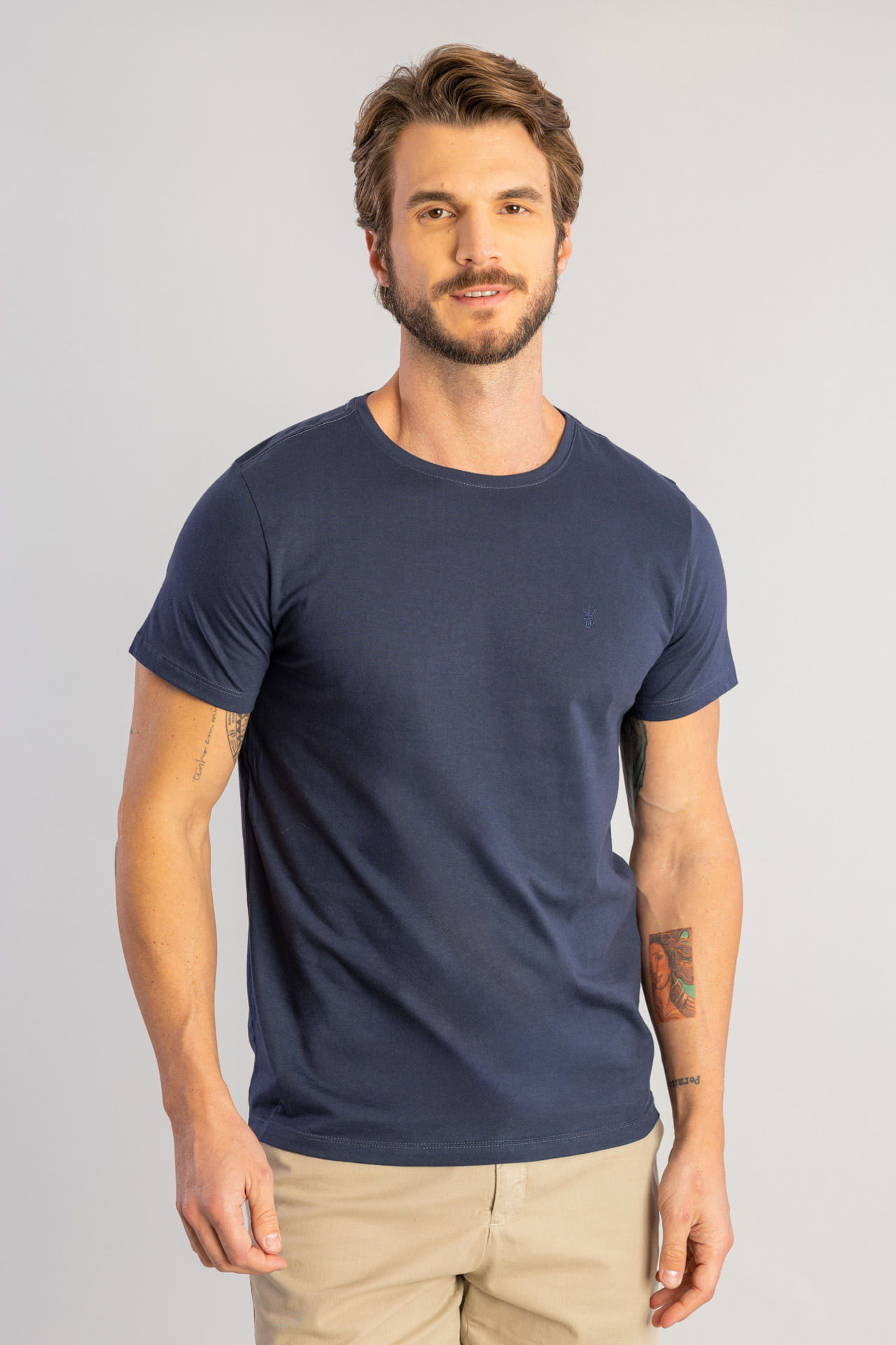 Camiseta Básica Gola Careca W25 - Marinho