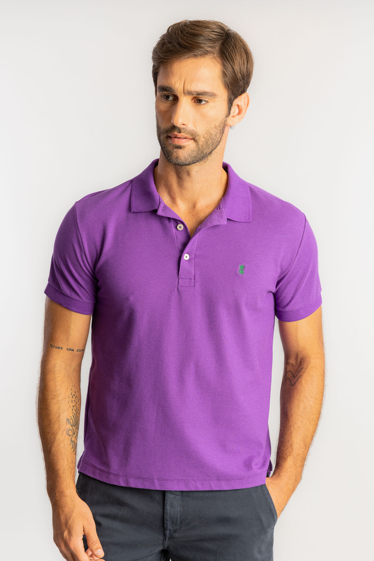 Camisa Polo Básica Piquet W25 - Uva