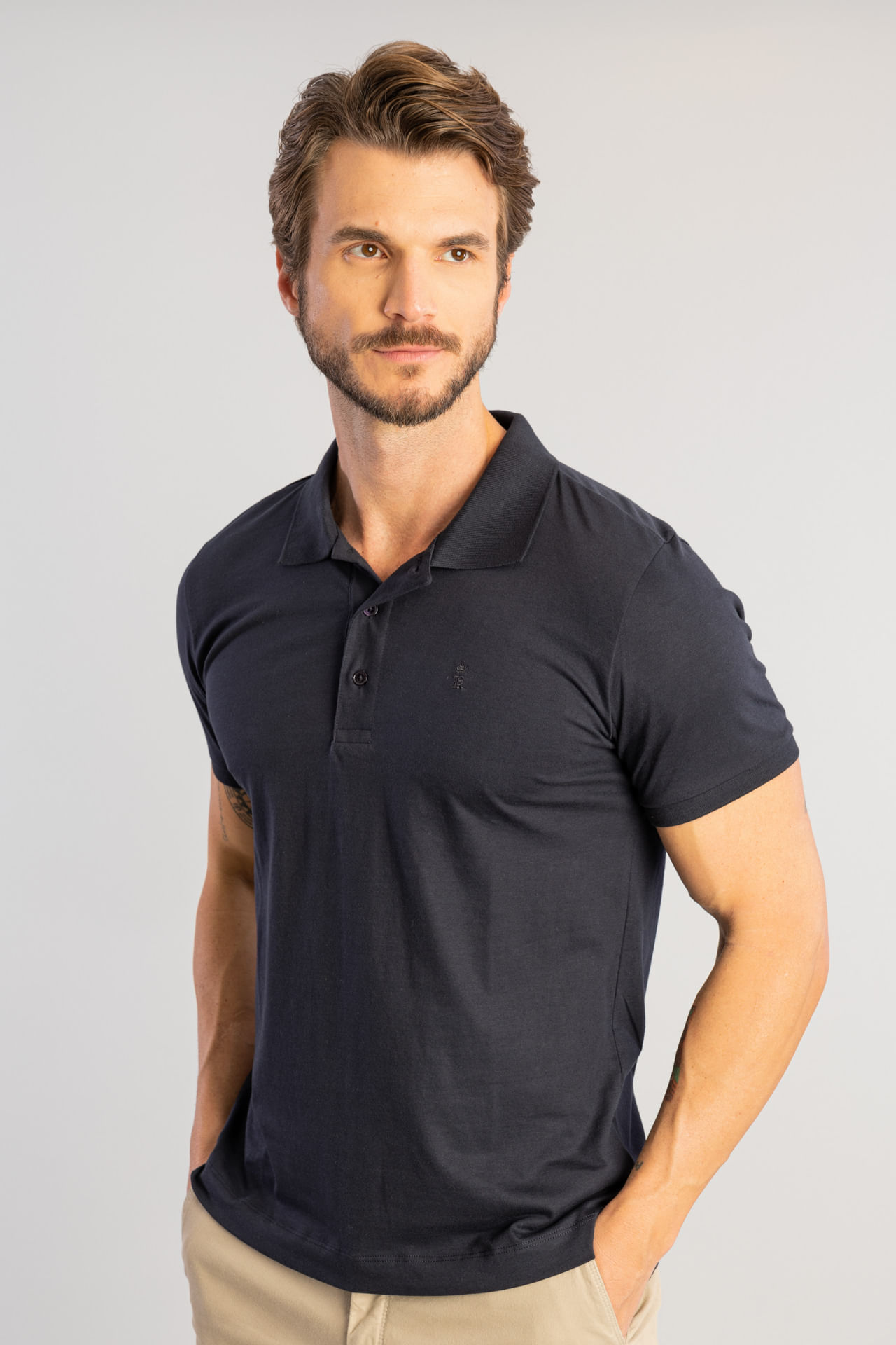Camisa Polo Algodão Pima W25 - Marinho