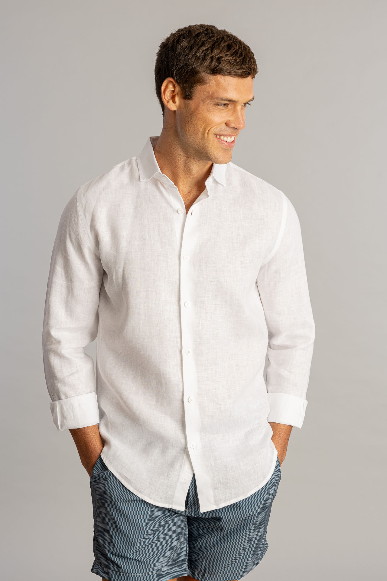 Camisa Linho Puro S26 - Branco