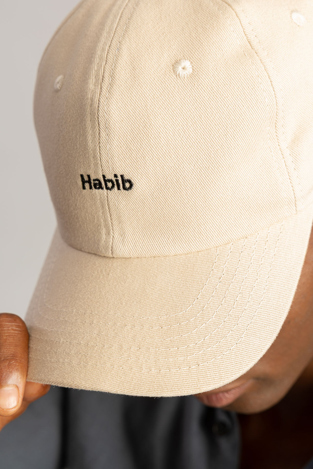Boné De Sarja Bordado Habib S26 - Areia
