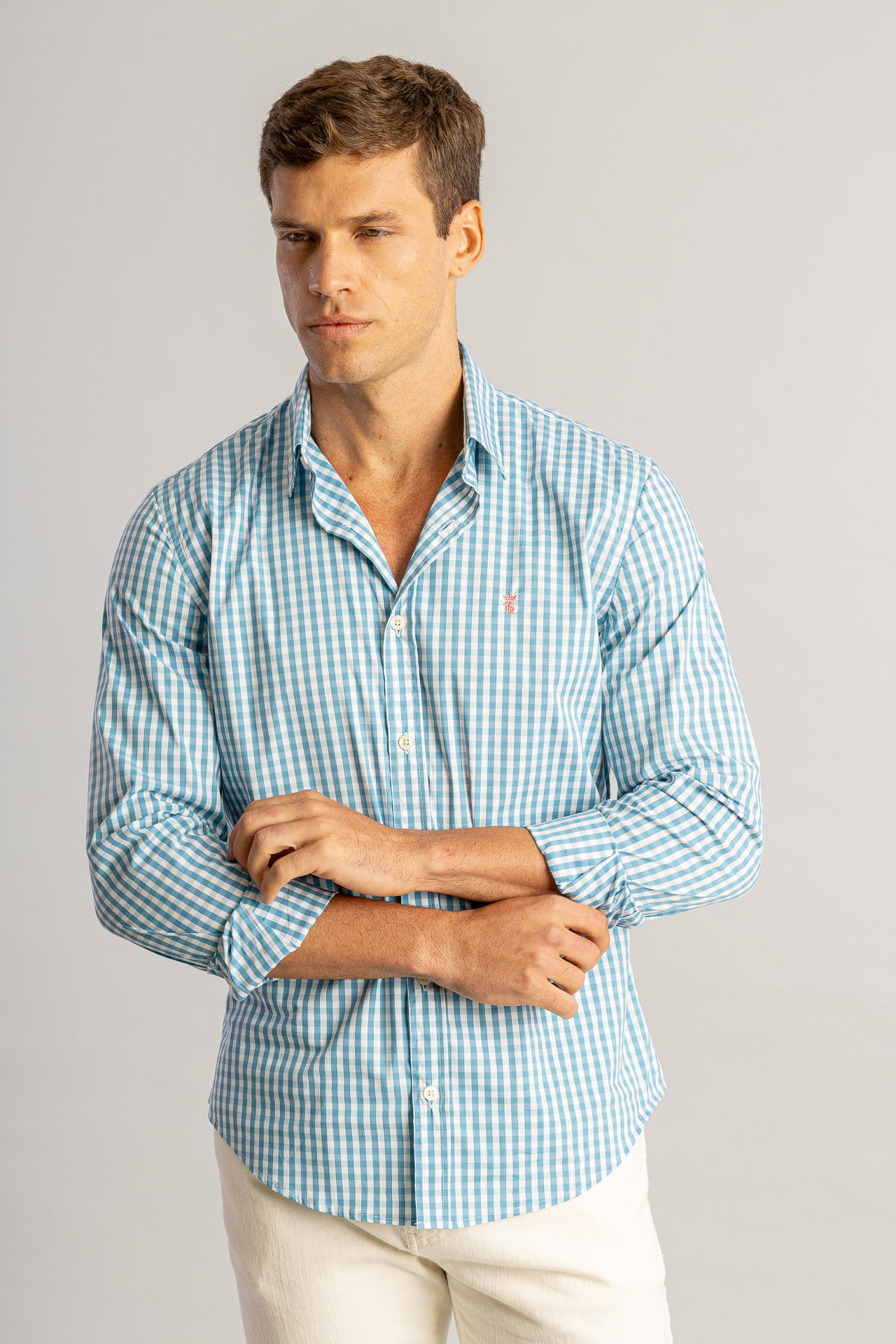 Camisa New Vichy Elastano S26 - Azul