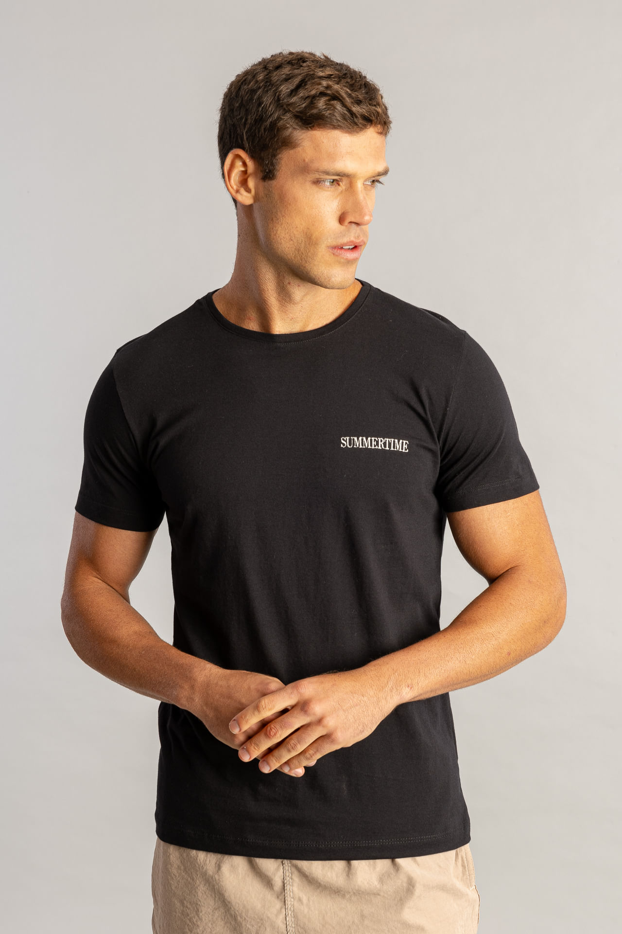Camiseta Bordada Summertime S26 - Preto