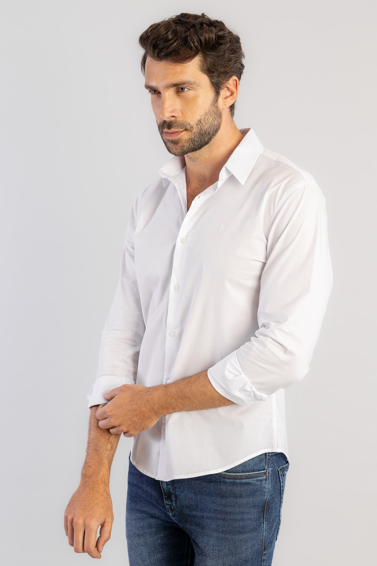 Camisa Tricoline Elastano S26 - Branco