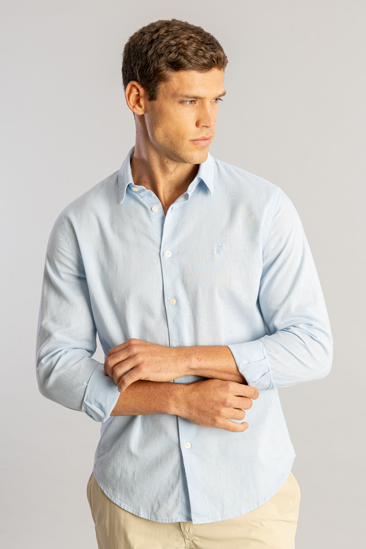Camisa Linho S26 - Azul Claro