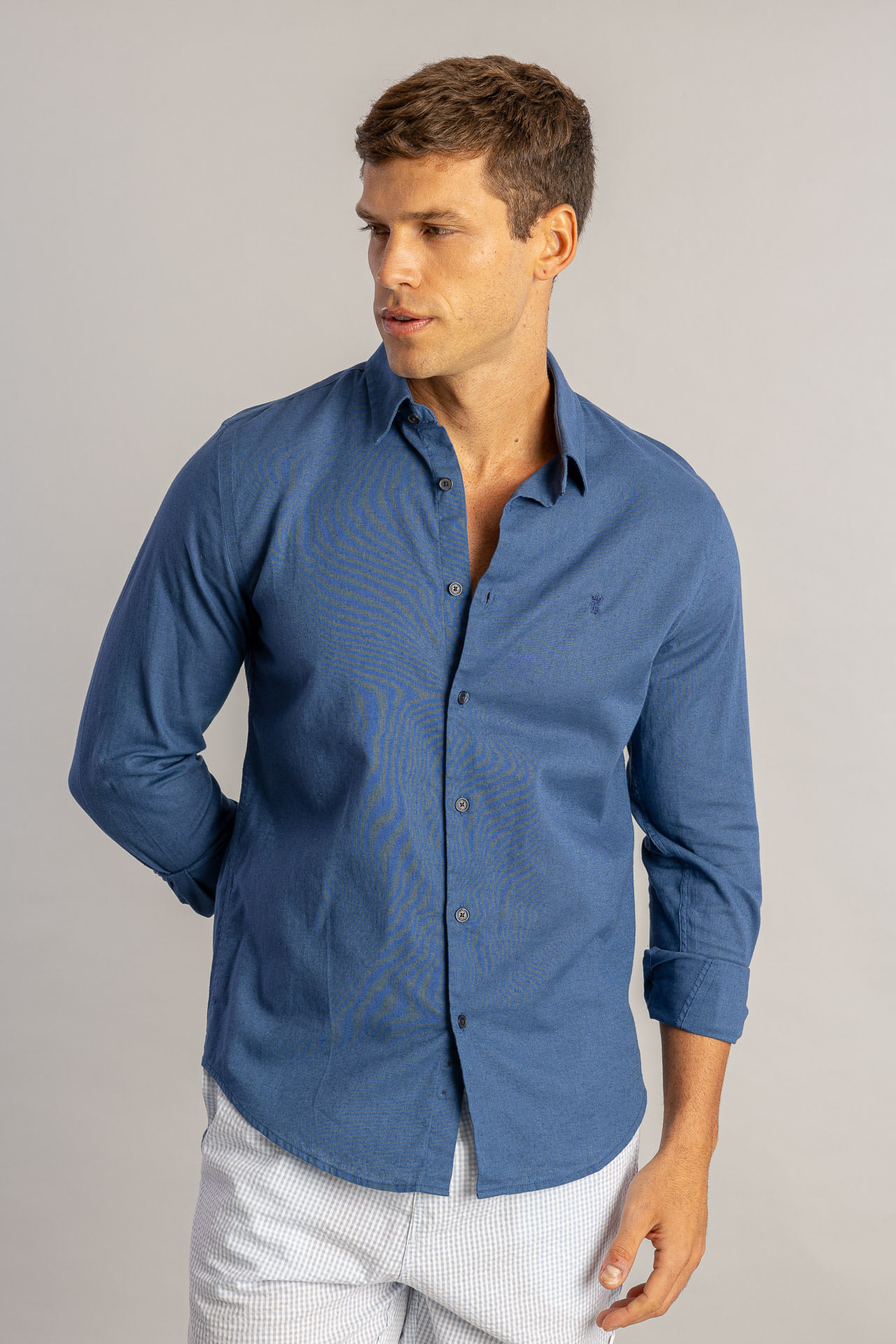 Camisa Linho S26 - Azul Índigo