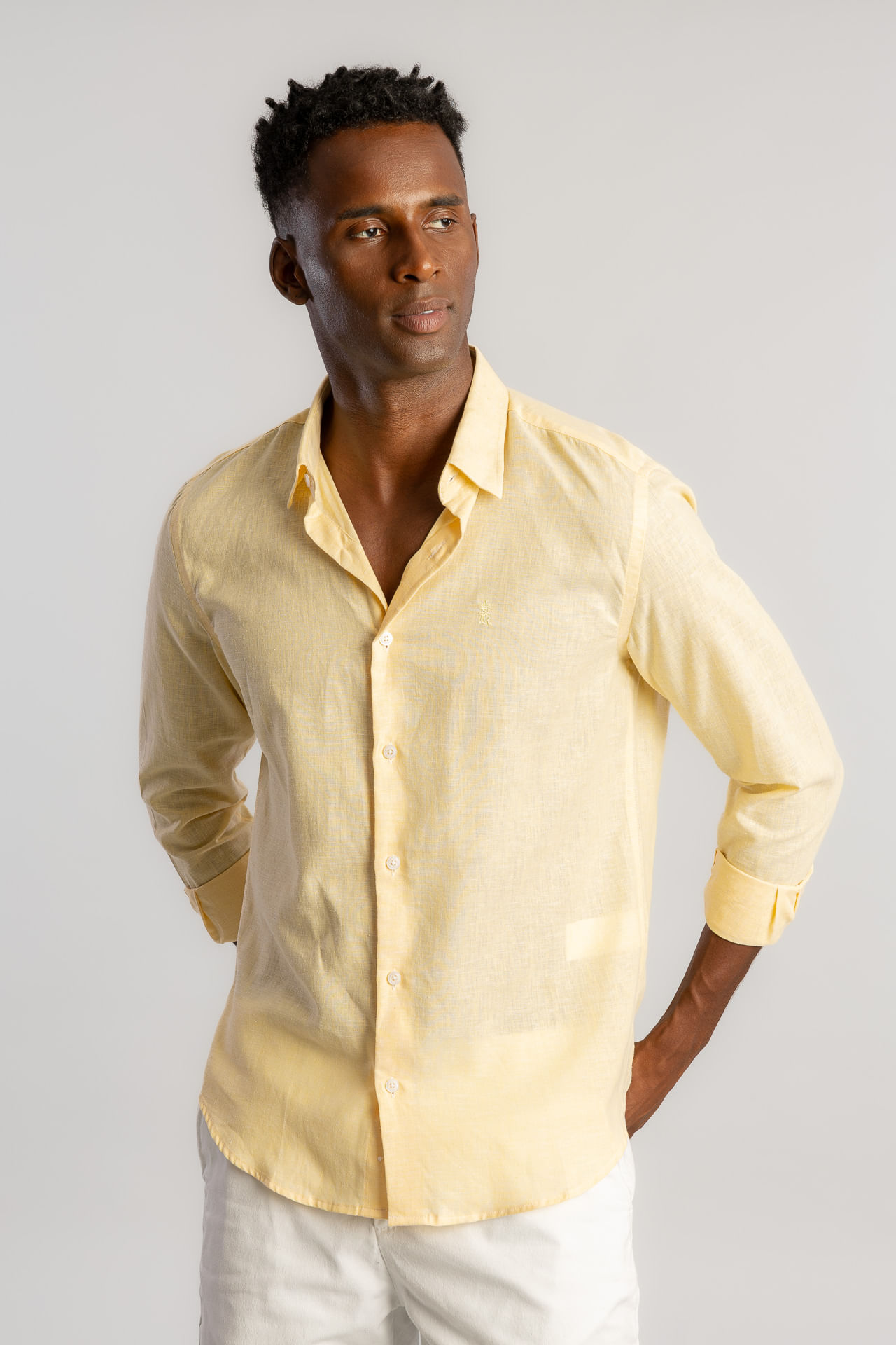 Camisa Linho S26 - Amarelo Claro