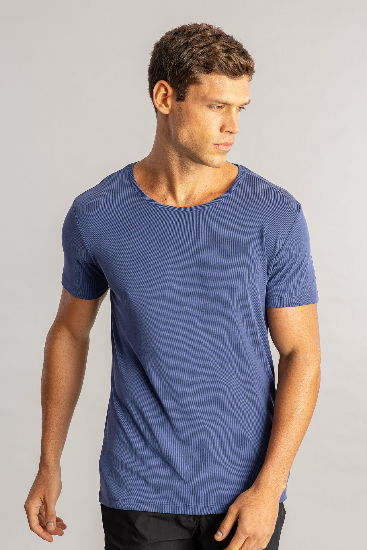 Camiseta Slim Fit Canelada S26 - Azul
