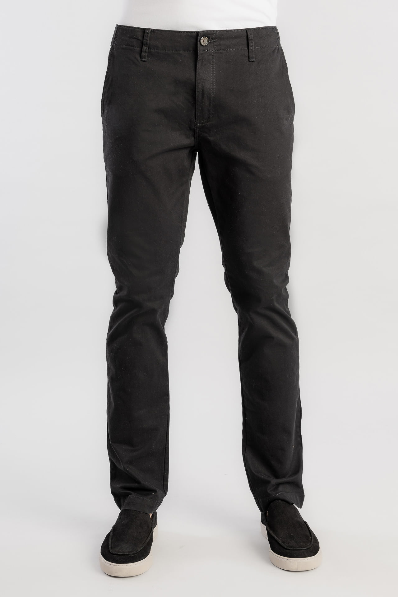 Calça Chino Sarja Elastano S26 - Preto
