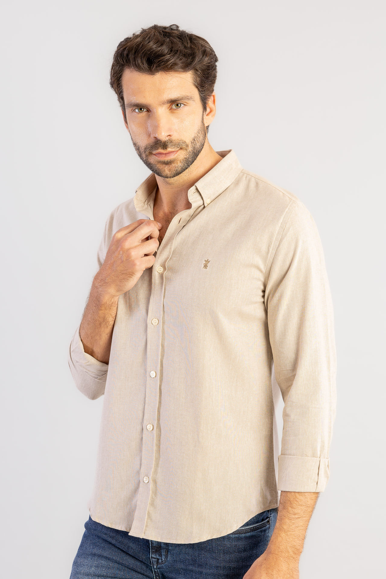 Camisa Oxford Button Down S26 - Caqui