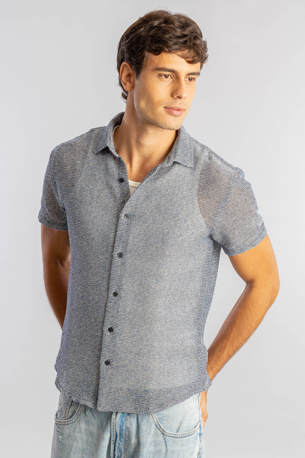 Camisa Mare Bicolor S26 - Marinho