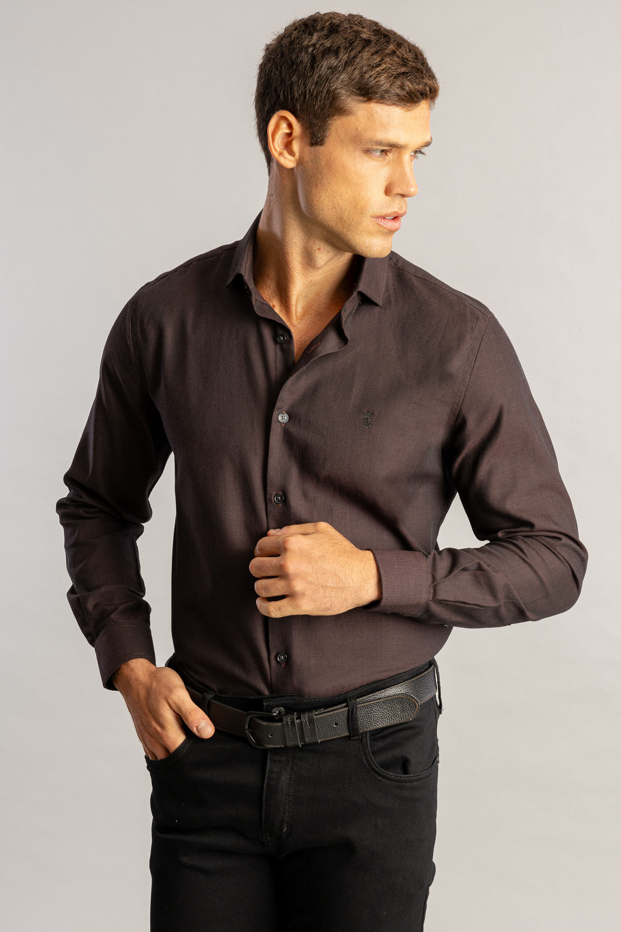 Camisa Maquineta Black Waves S26 - Cafe