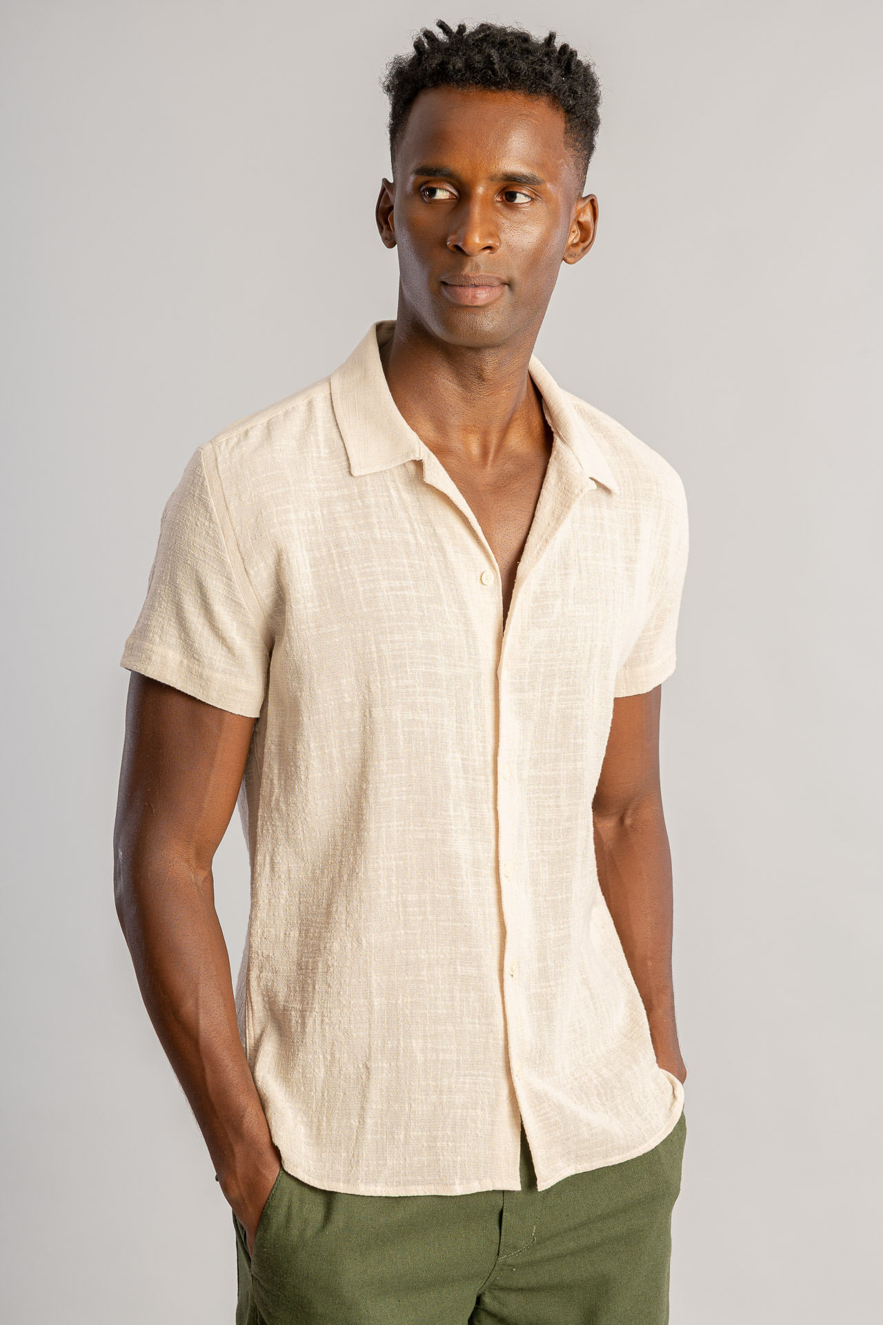 Camisa Rústica Gola Turista S26 - Caqui