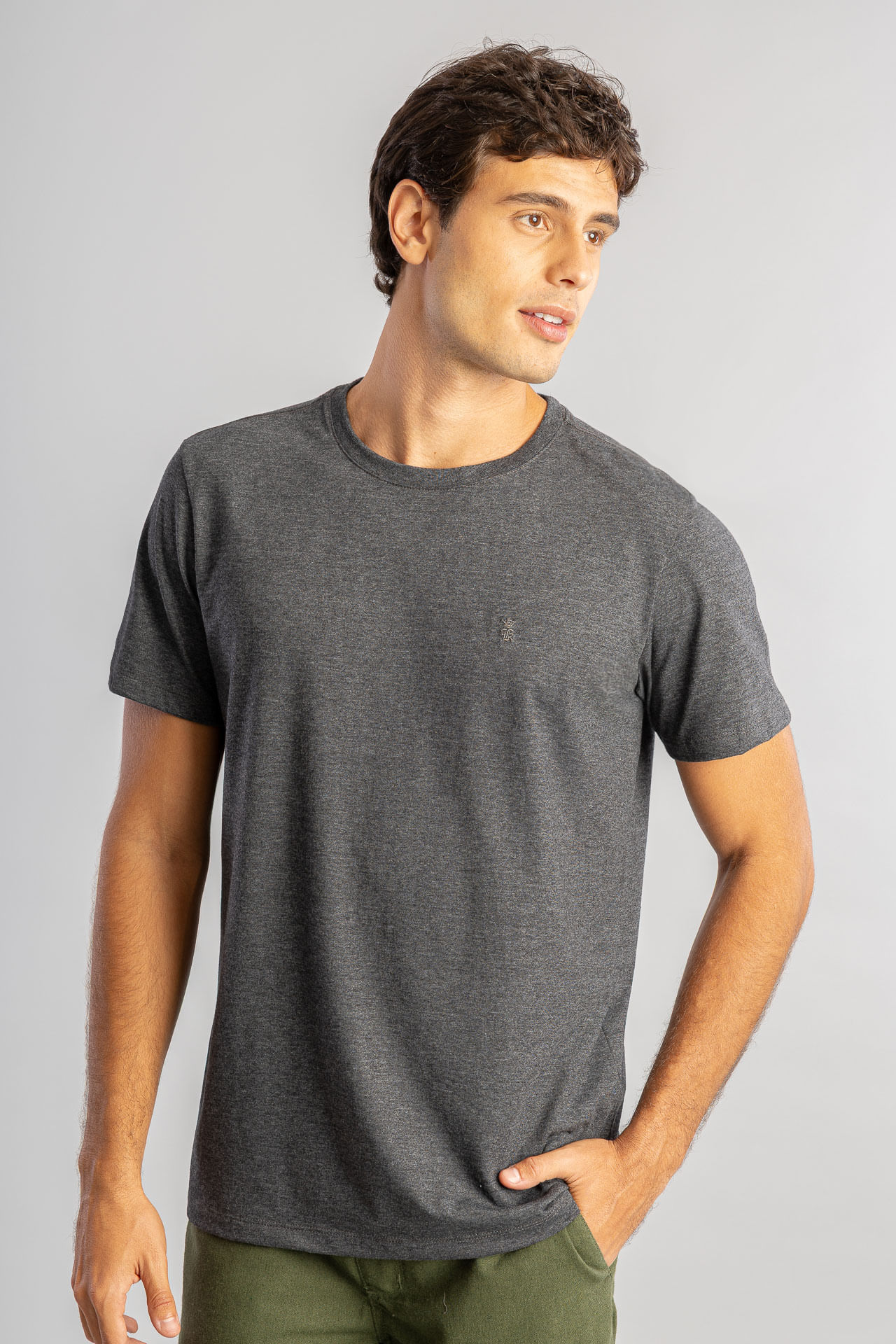 Camiseta Gola Careca S26 - Mescla Escuro