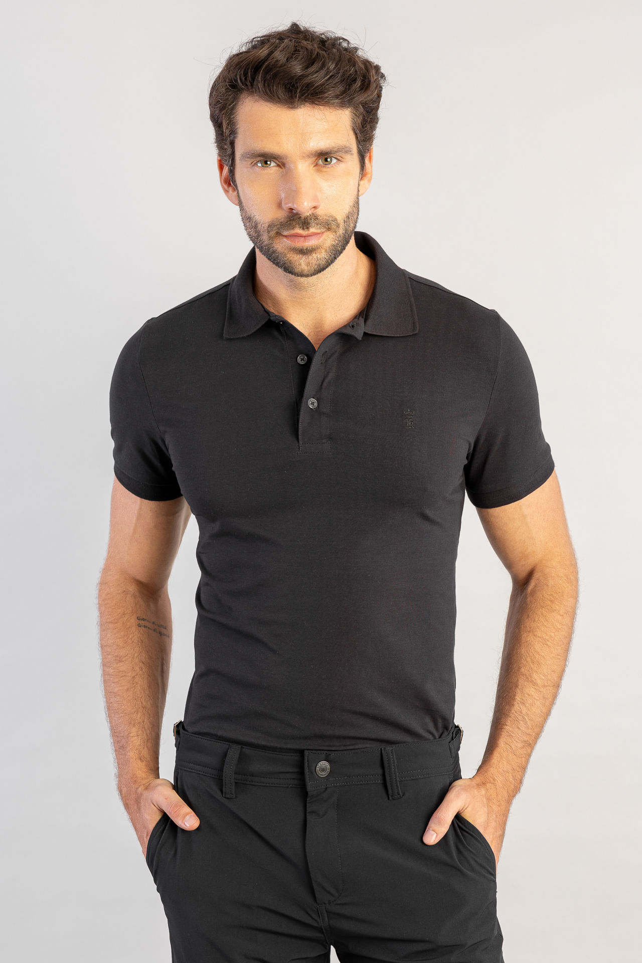 Camisa Polo Algodão Pima S26 - Preto