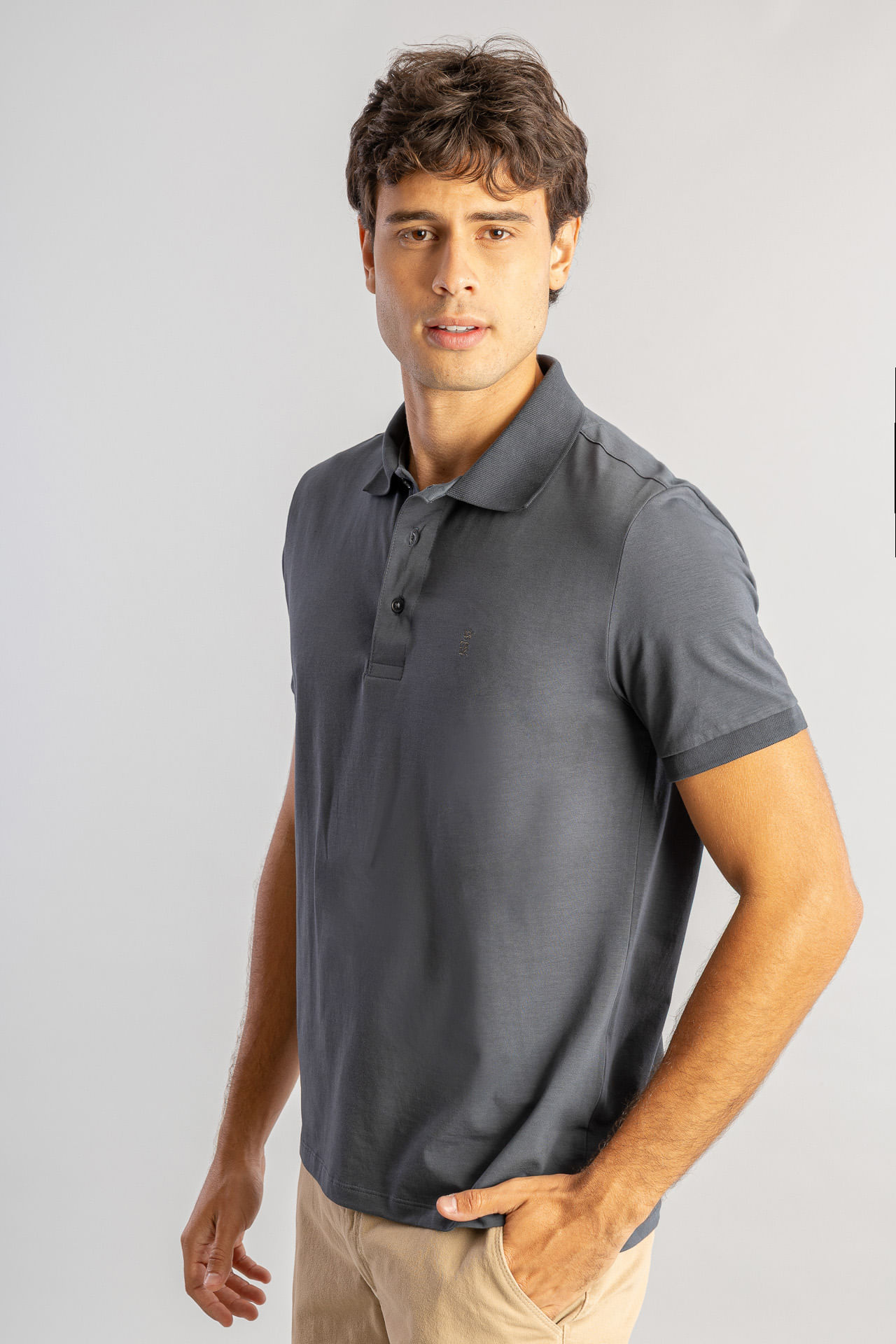 Camisa Polo Algodão Pima S26 - Chumbo