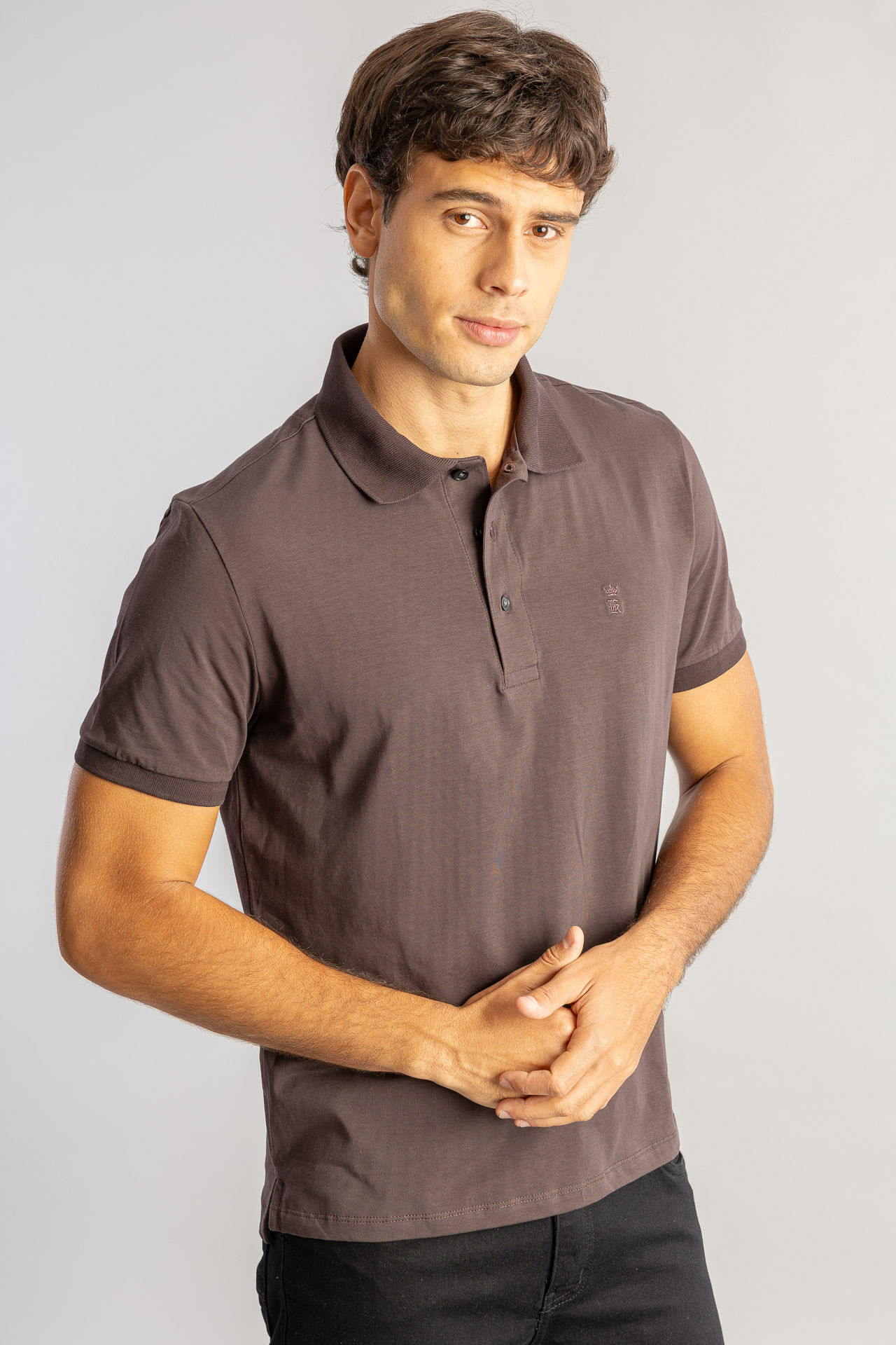 Camisa Polo Algodão Pima S26 - Café