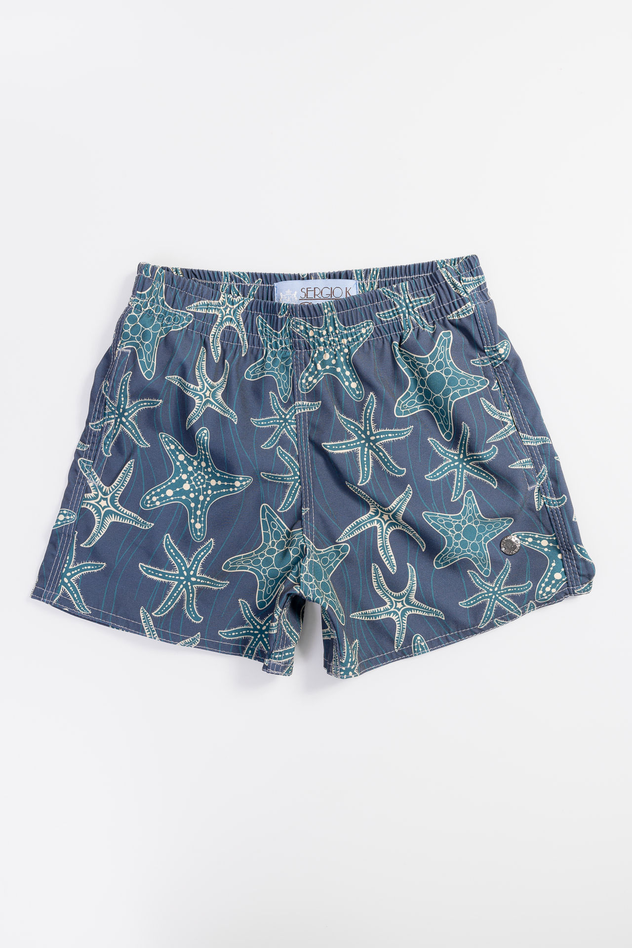 Shorts Praia Infantil Star Texture S26 - Marinho