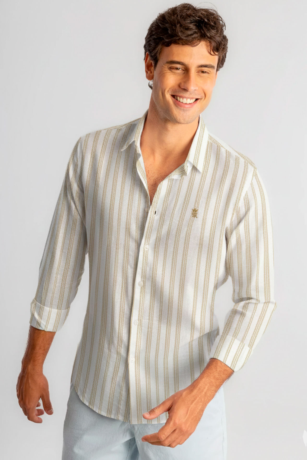 Camisa Listras Rústica W26 - Areia