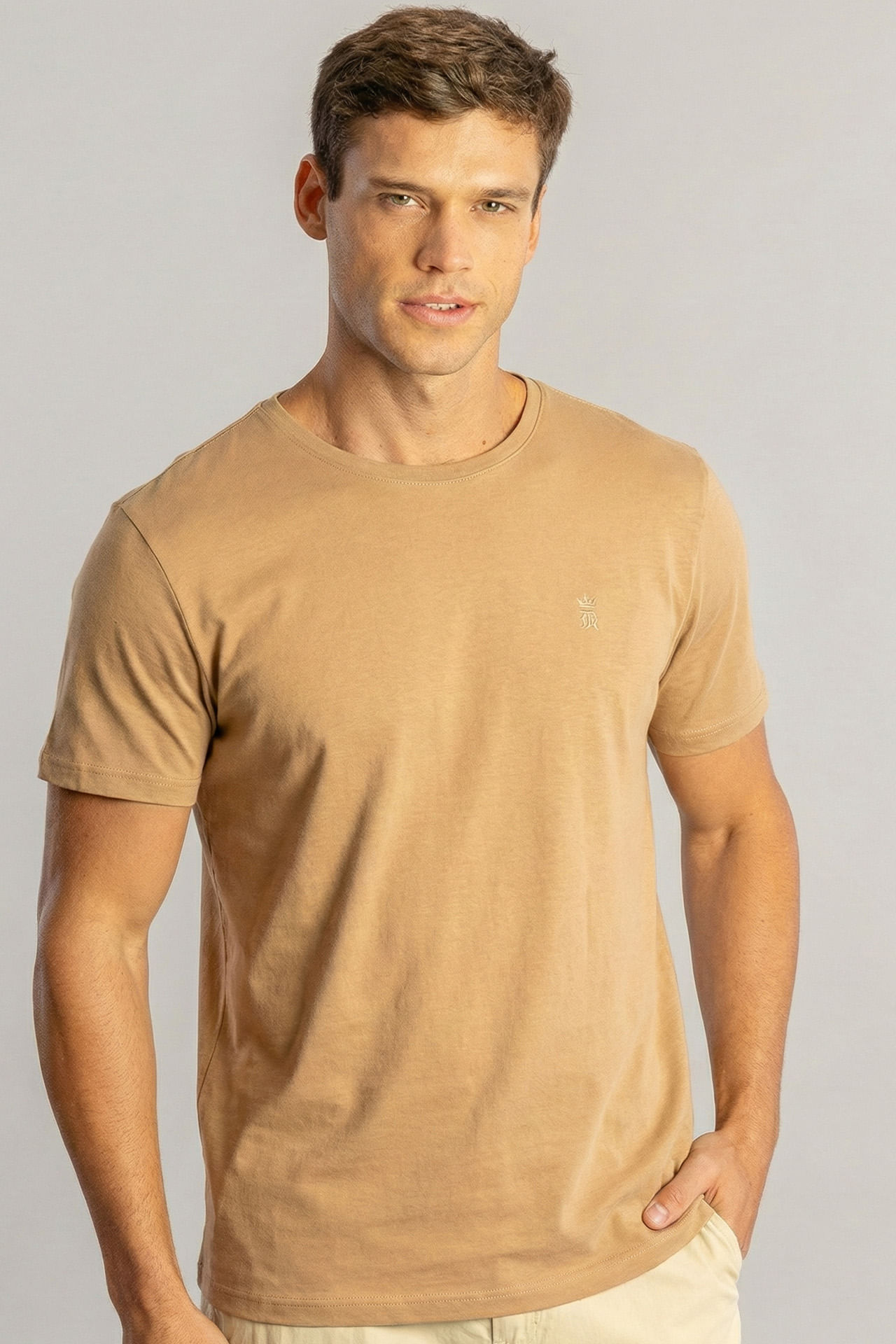Camiseta Algodão Pima S26 - Caramelo