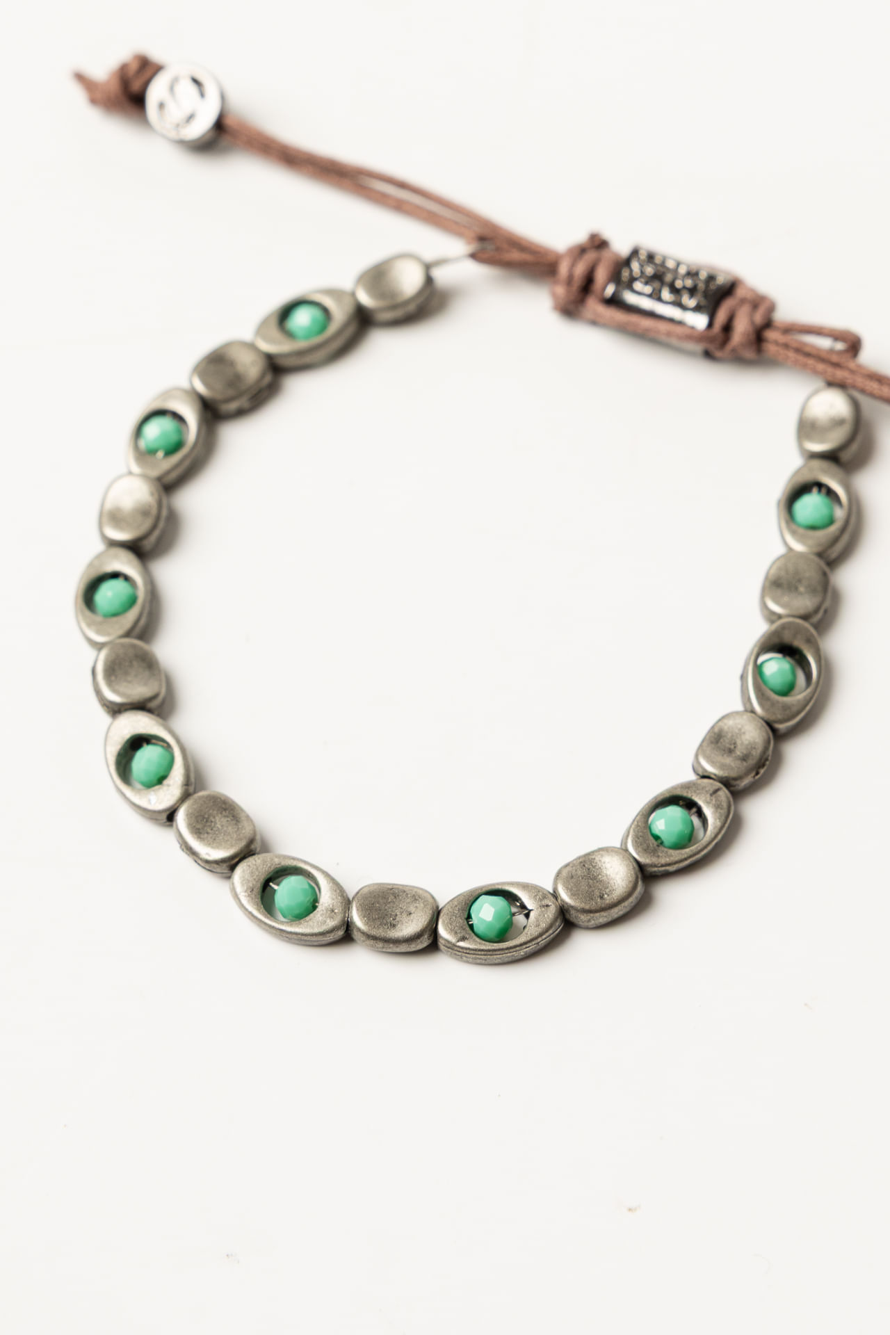 Pulseira Olho Grego Coin W26 - Prata Velho