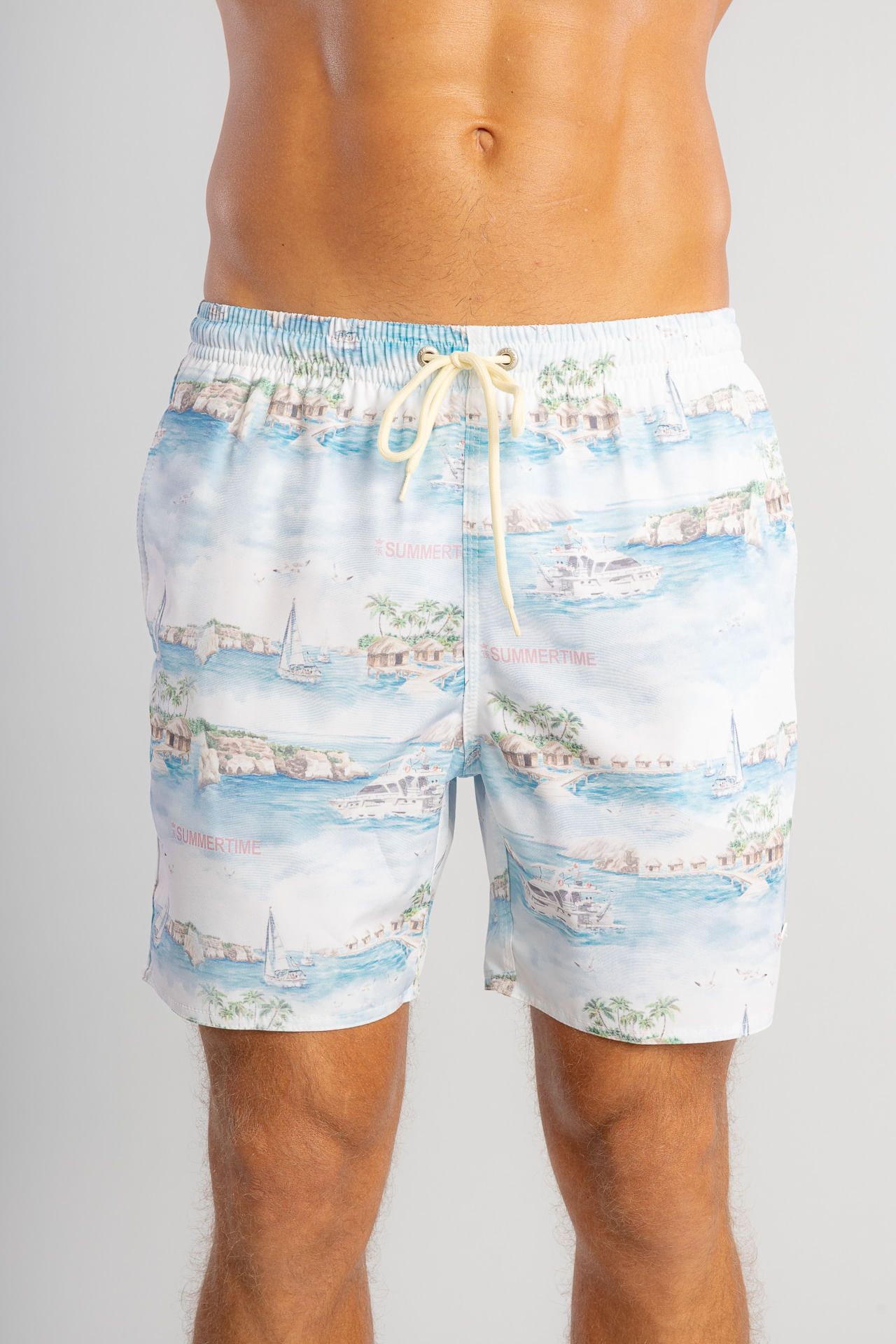 Shorts Praia Summertime Aqua W26 - Azul Claro
