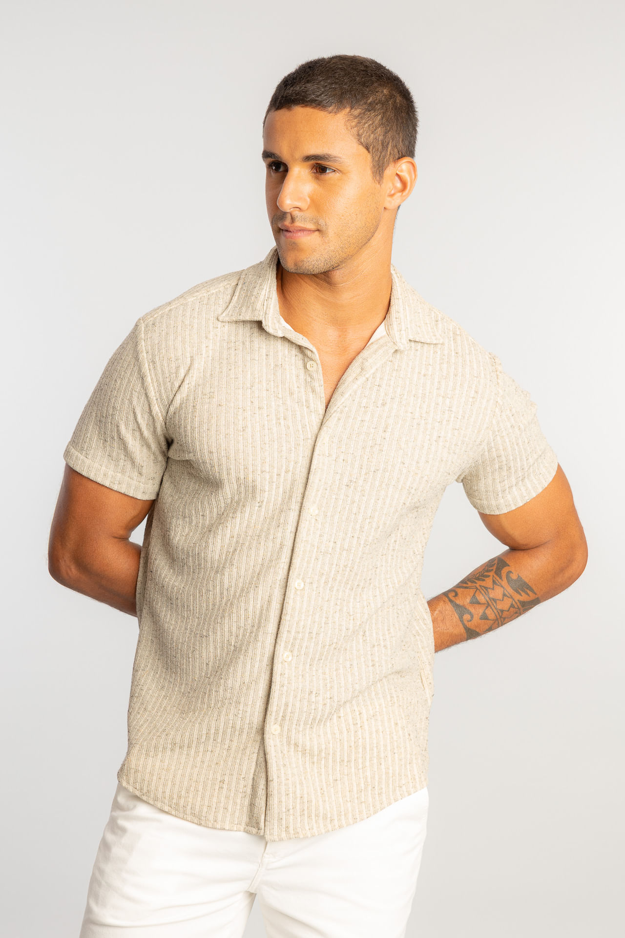 Camisa Tricot Canelado W26 - Cru