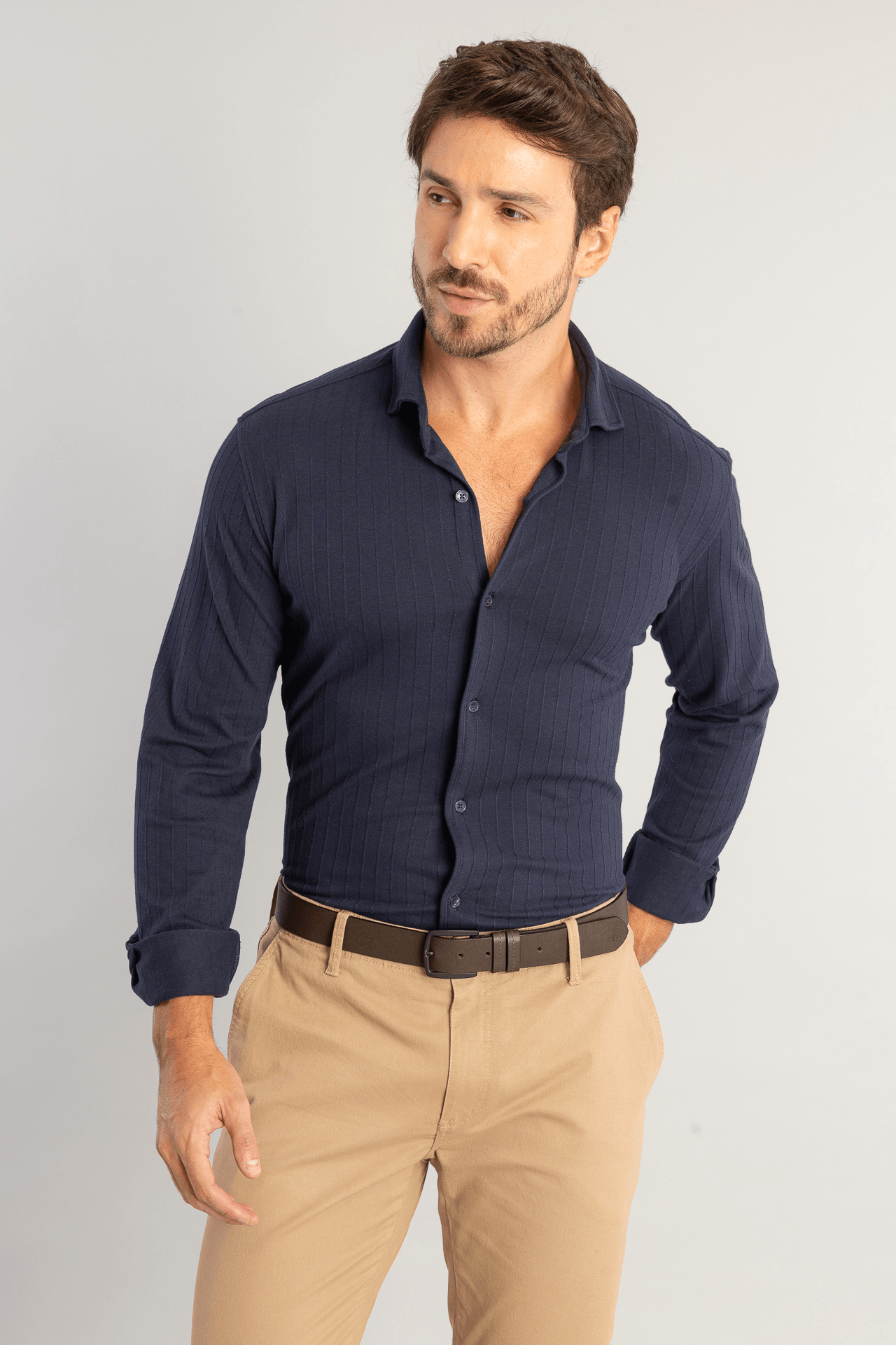Camisa Listra Vertical Sur Ton W26 - Marinho