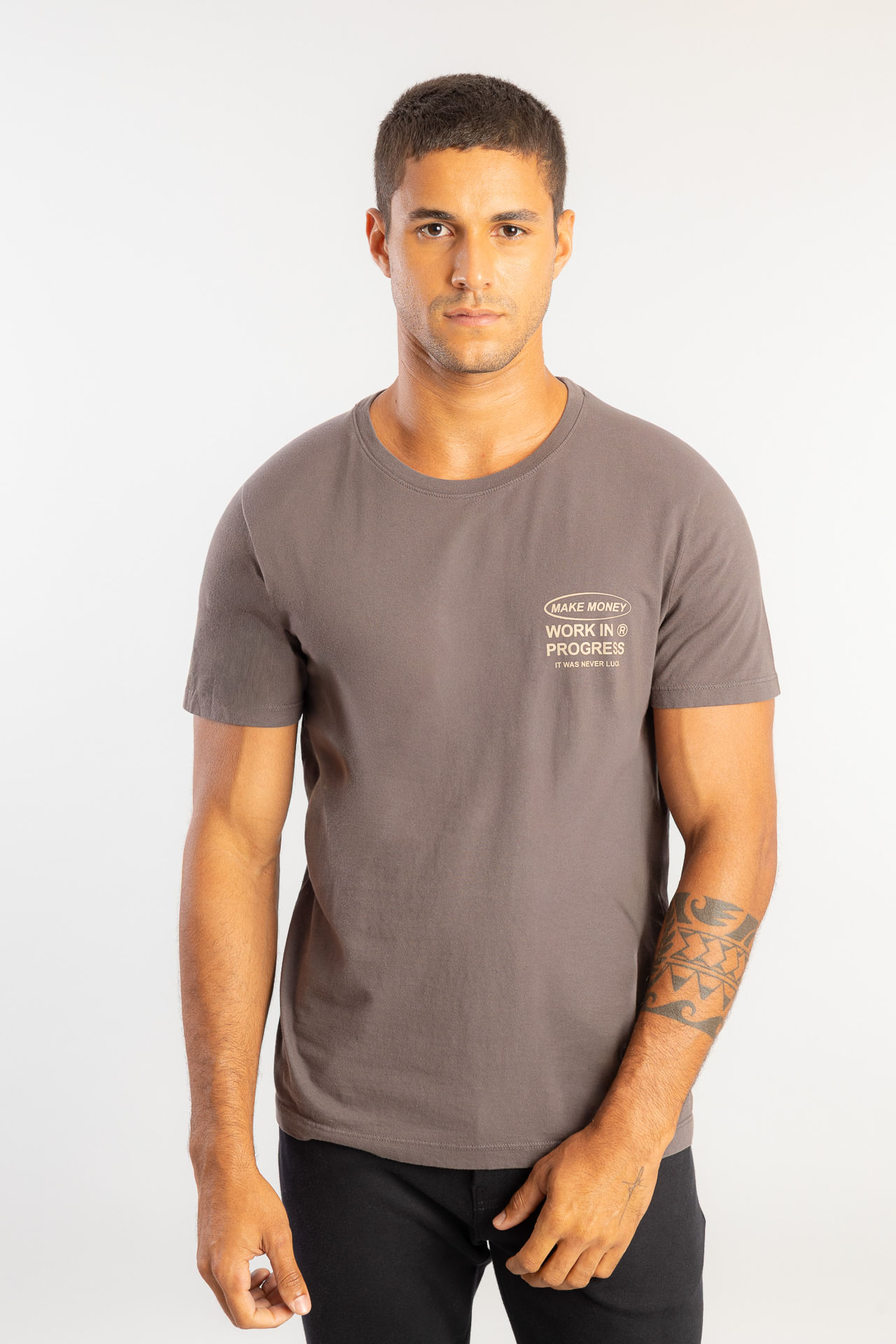 Camiseta Make Money W26 - Chumbo