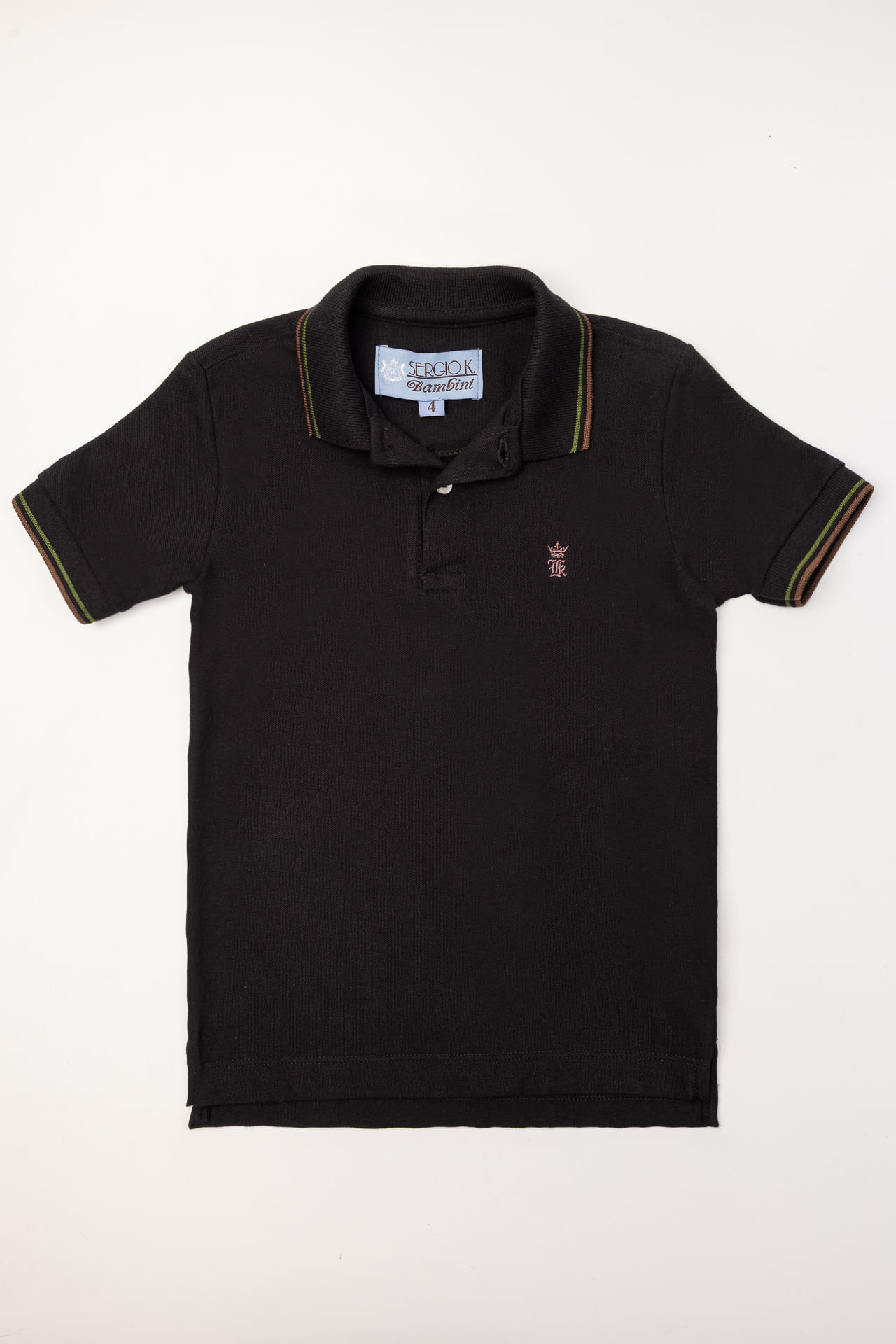 Camisa Polo Infantil Frisos W26 - Preto
