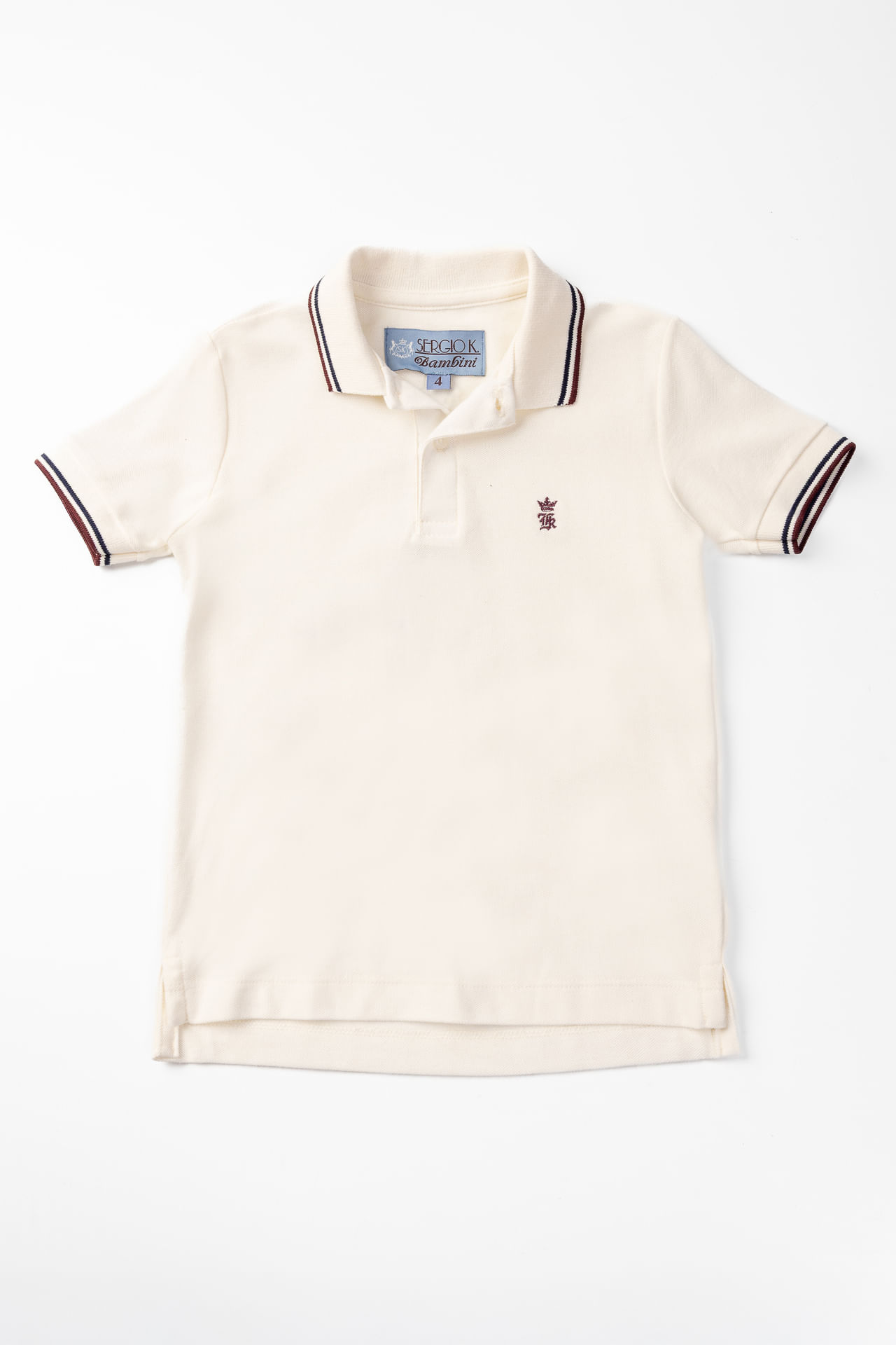Camisa Polo Infantil Frisos W26 - Off White