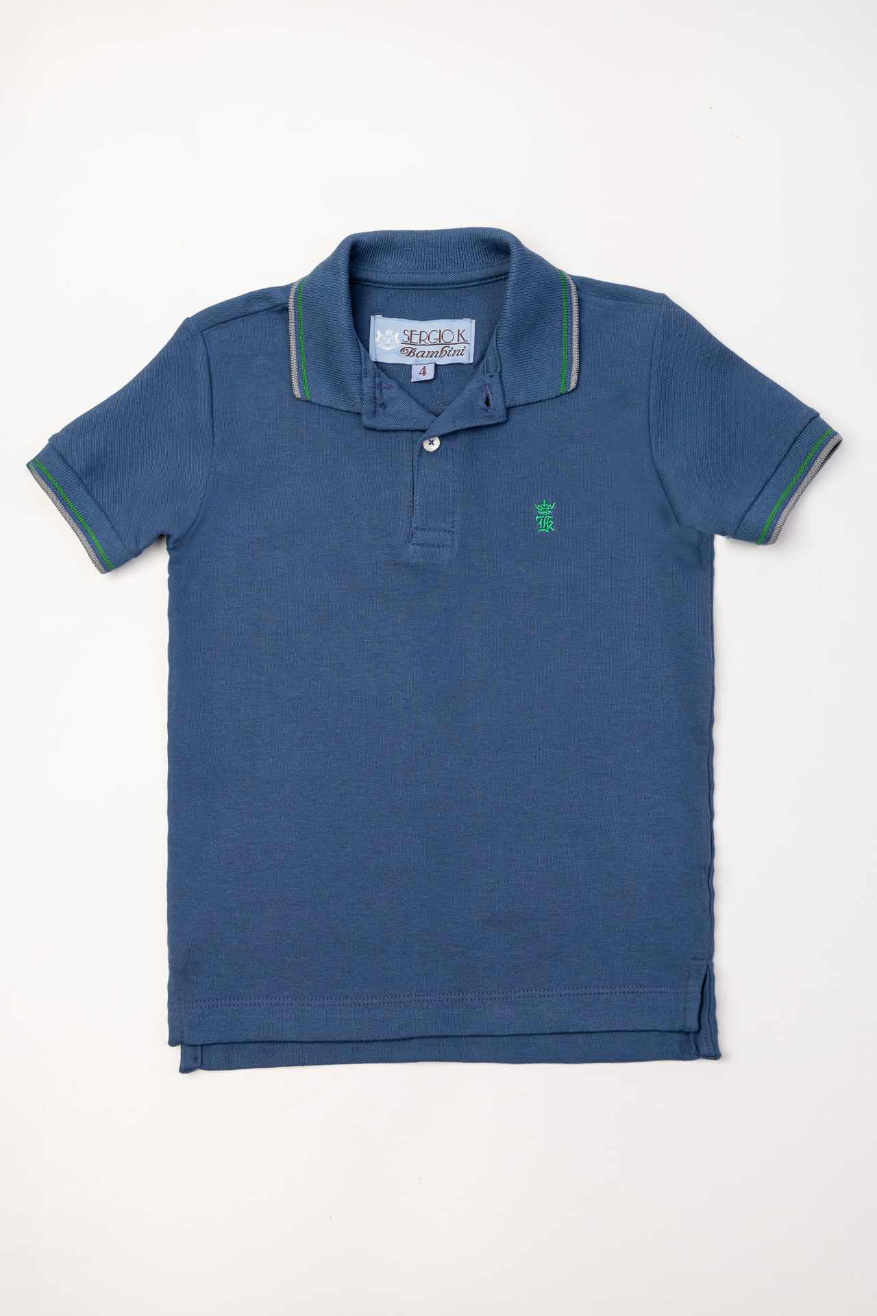Camisa Polo Infantil Frisos W26 - Azul