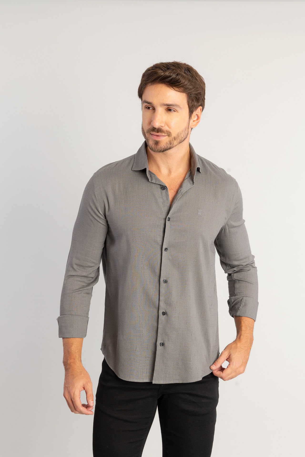 Camisa Linho W26 - Chumbo
