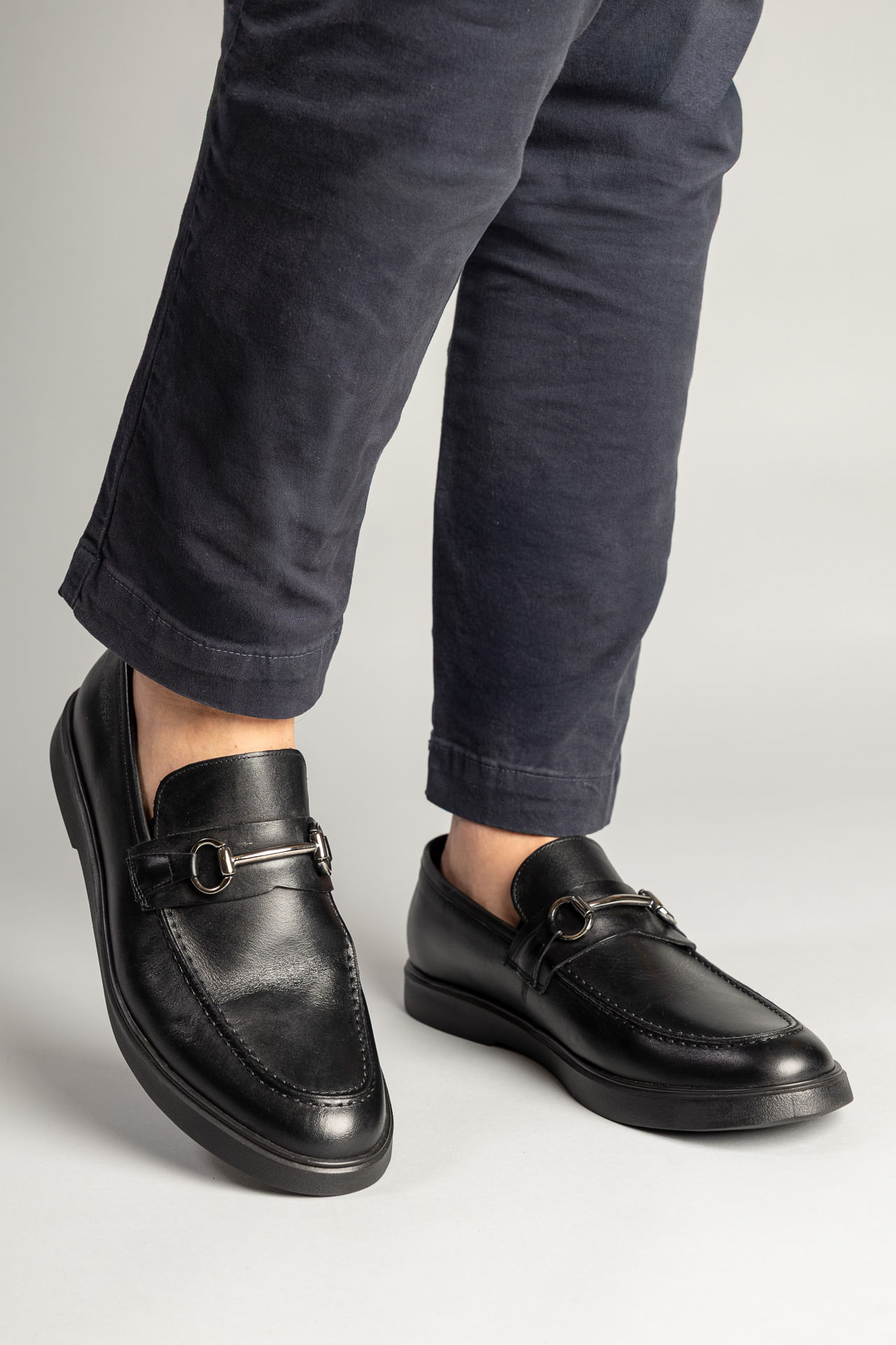 Sapato Mocassim Couro Bridão W26 - Preto
