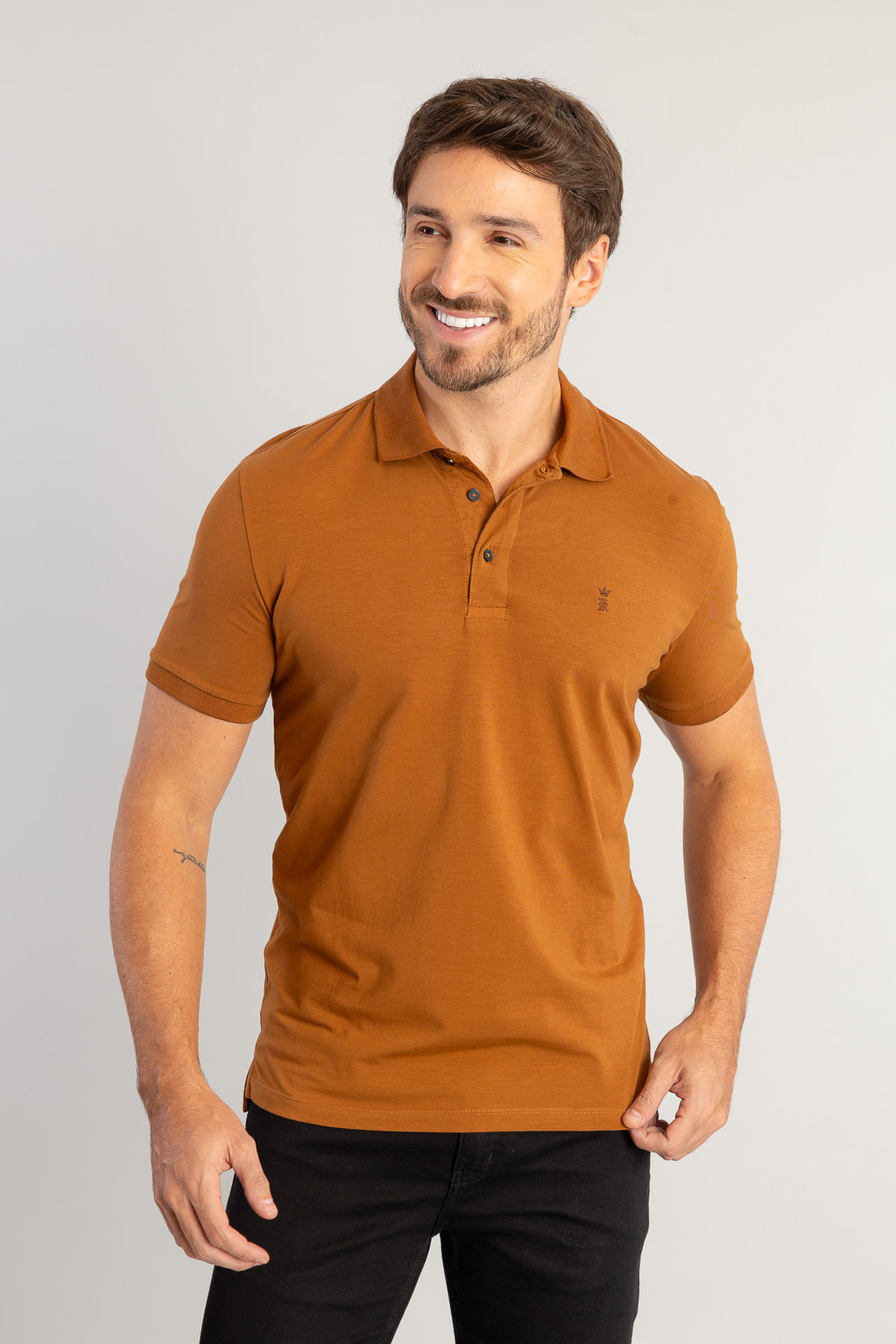 Camisa Polo Pima W26 - Caramelo