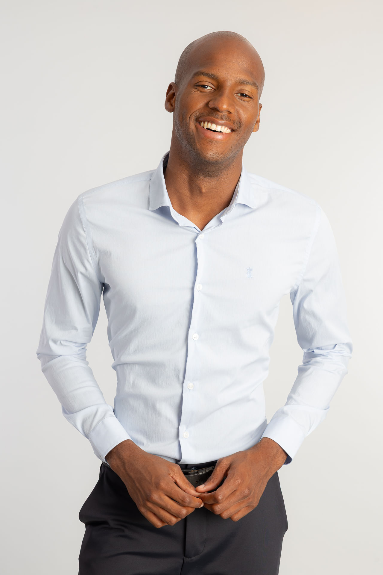 Camisa Tricoline Elastano W26 - Azul Claro
