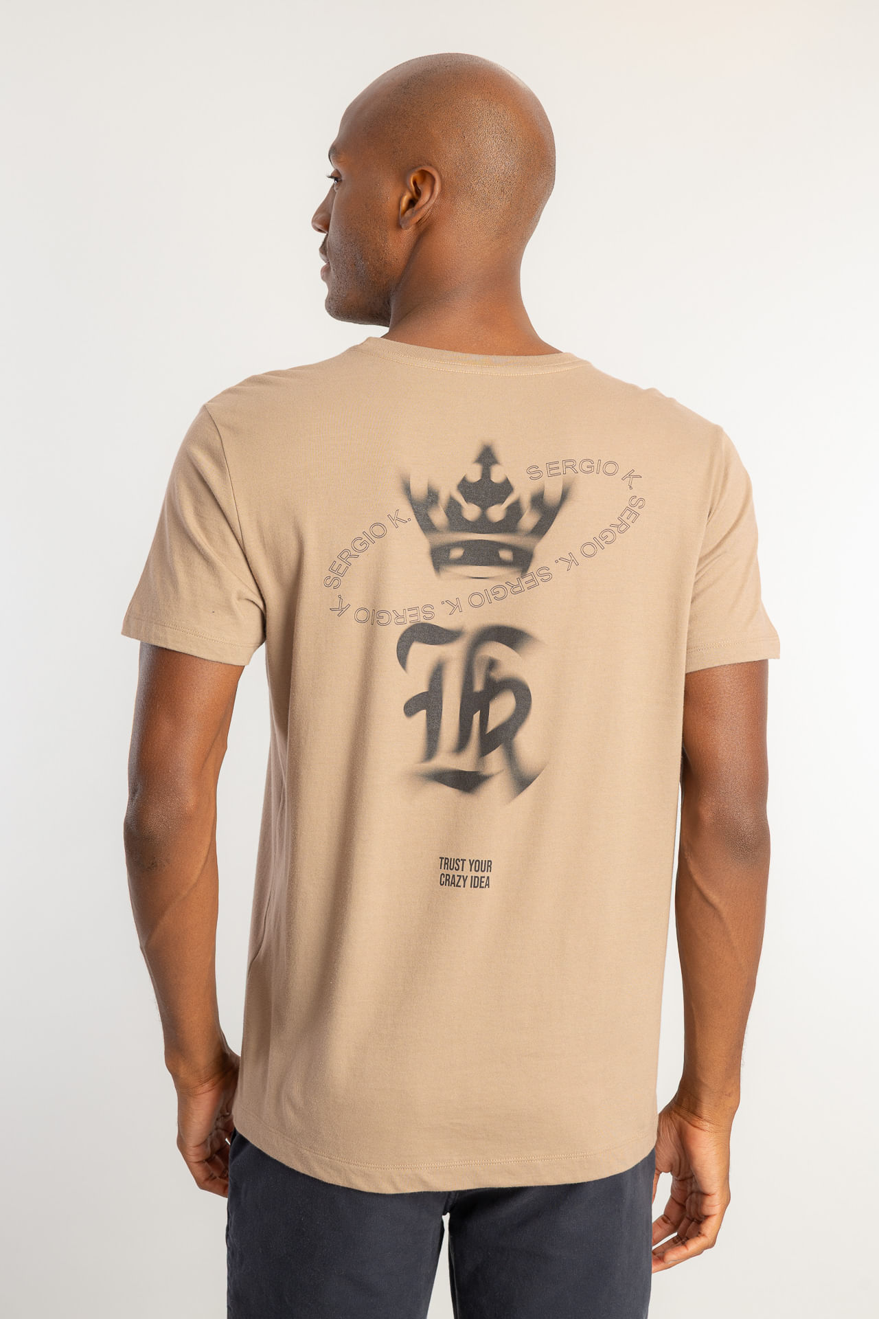 Camiseta Logo Crazy Idea W26 - Caqui