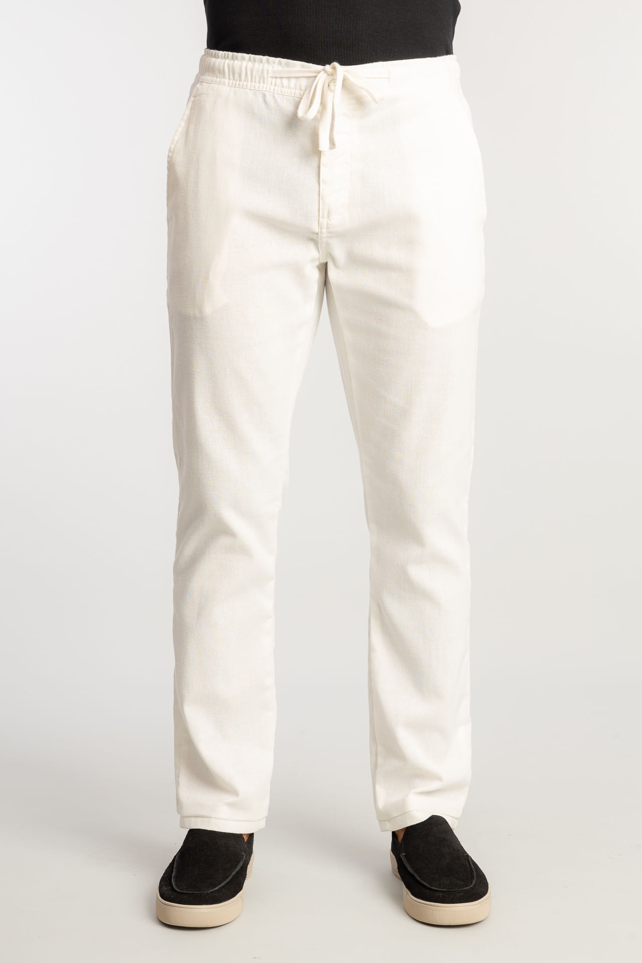 Calça Elástico Linho W26 - Off White