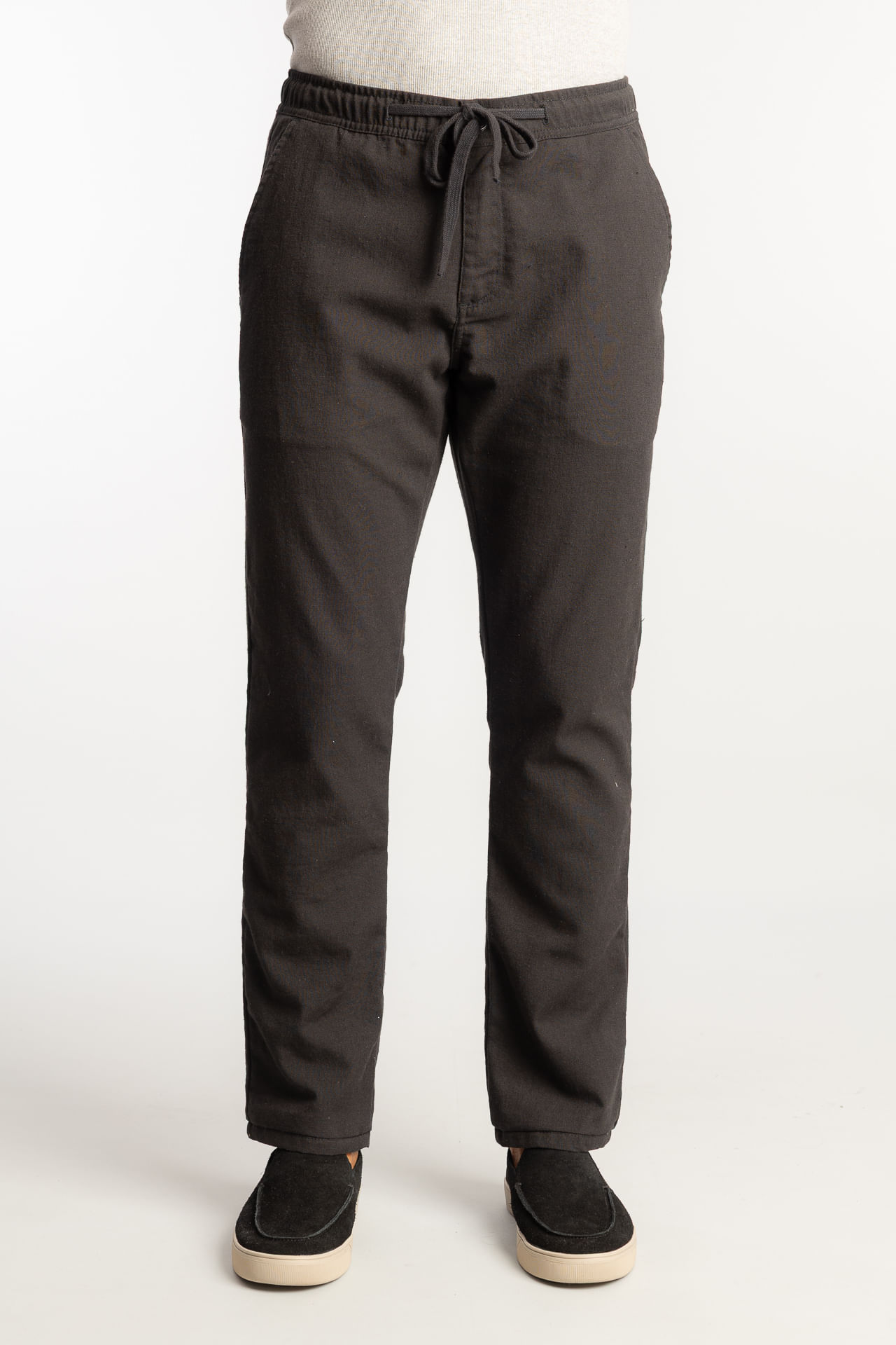 Calça Elástico Linho W26 - Preto