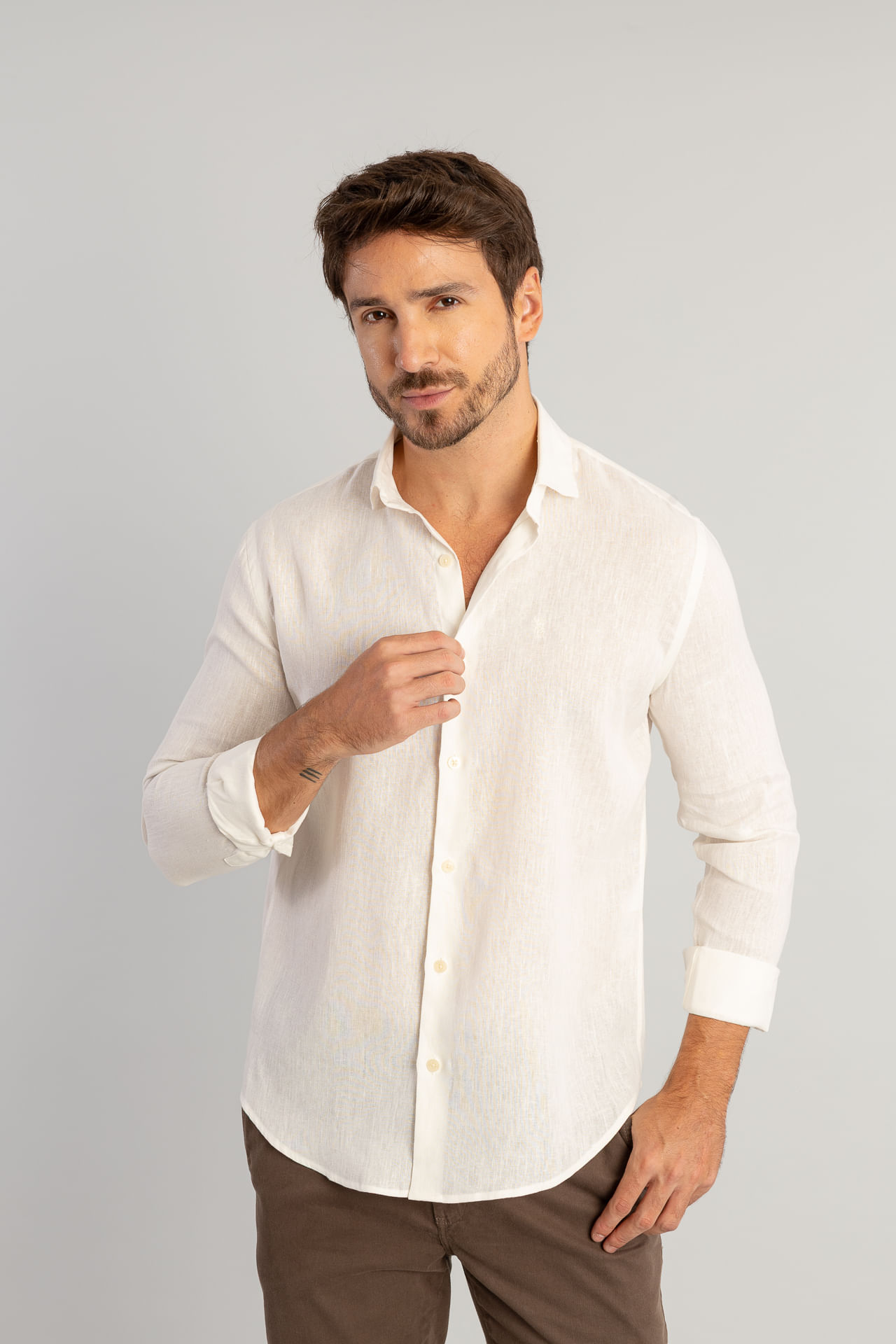 Camisa Linho Puro W26 - Off White